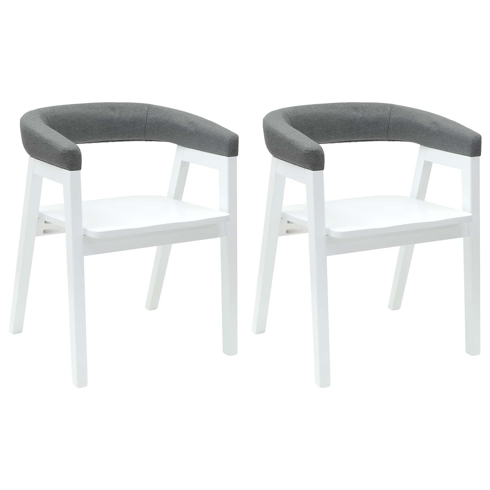 Eettafelstoelen 2 pcs Wit 54 x 57 x 73 cm Massief Rubberhout is nu te koop bij PeponiXL, paradijselijk wonen!