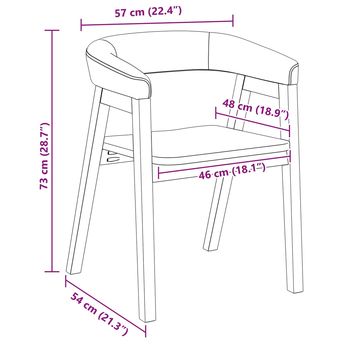 Eettafelstoelen 2 pcs Wit 54 x 57 x 73 cm Massief Rubberhout is nu te koop bij PeponiXL, paradijselijk wonen!