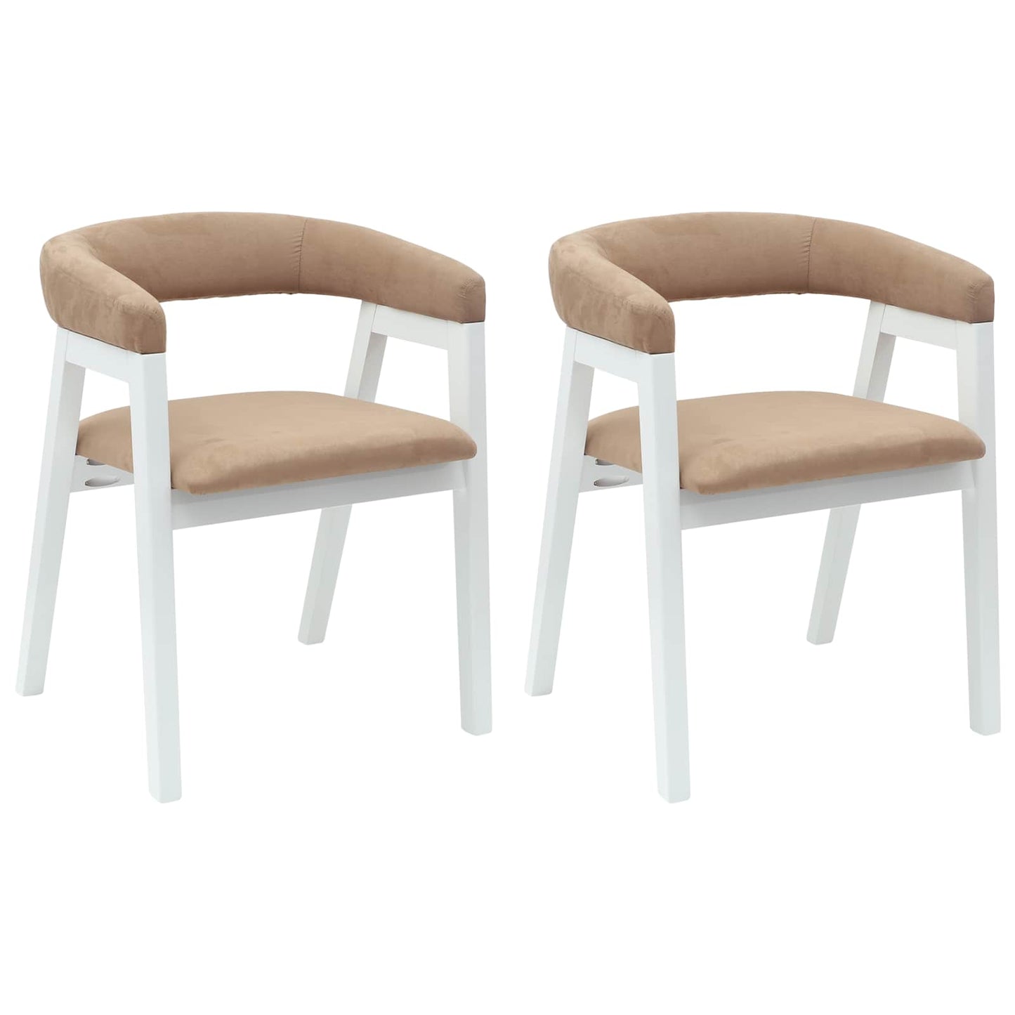 Eettafelstoelen 2 pcs Wit 54 x 57 x 73 cm Massief Rubberhout is nu te koop bij PeponiXL, paradijselijk wonen!