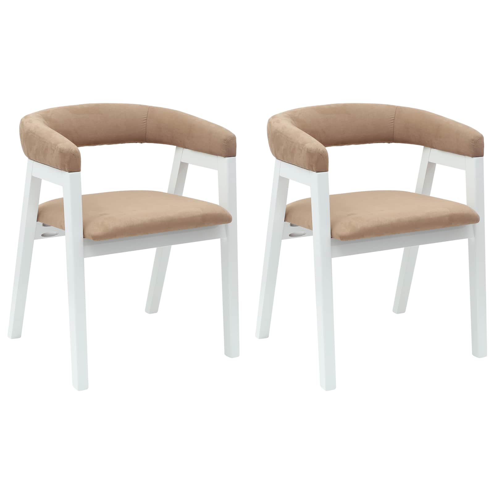Eettafelstoelen 2 pcs Wit 54 x 57 x 73 cm Massief Rubberhout is nu te koop bij PeponiXL, paradijselijk wonen!