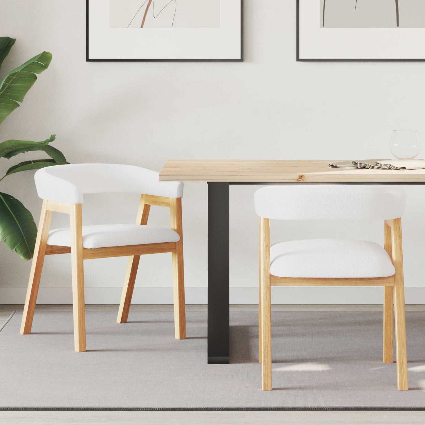 Eettafelstoelen 2 pcs Naturel 54 x 57 x 73 cm is nu te koop bij PeponiXL, paradijselijk wonen!