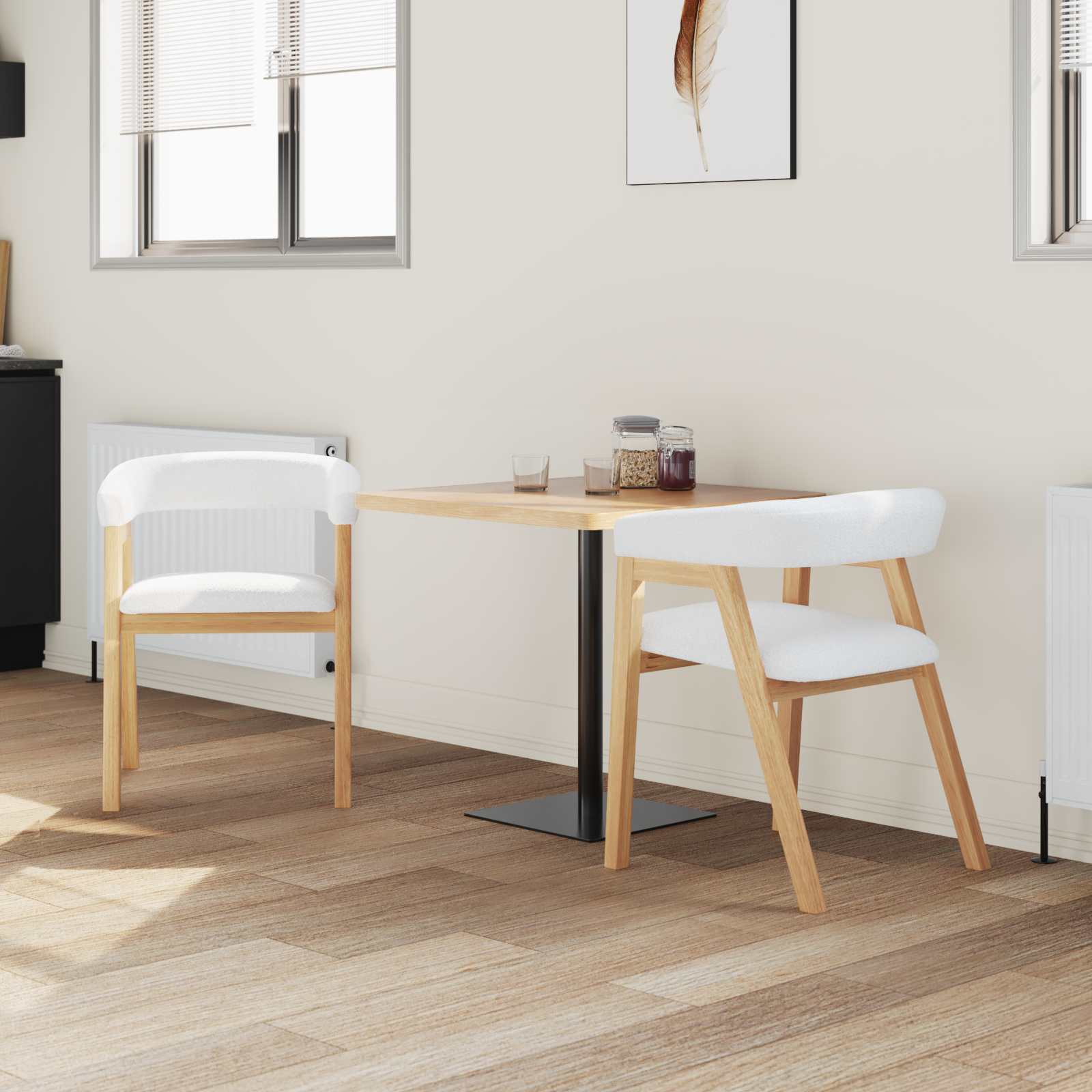 Eettafelstoelen 2 pcs Naturel 54 x 57 x 73 cm is nu te koop bij PeponiXL, paradijselijk wonen!