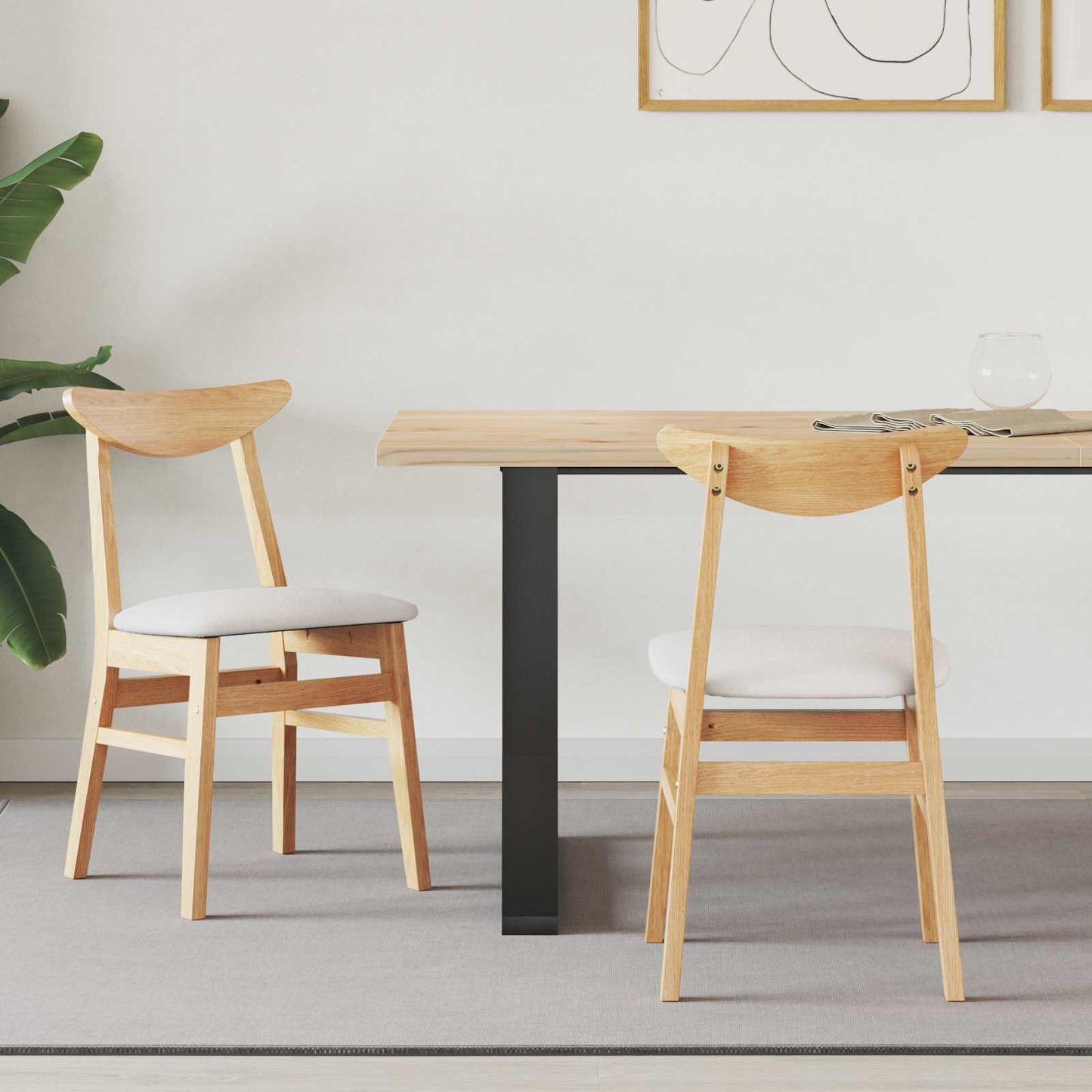 Eettafelstoelen 2 pcs Naturel 42 x 47.5 x 81 cm is nu te koop bij PeponiXL, paradijselijk wonen!