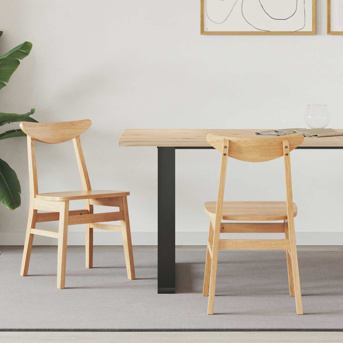 Eettafelstoelen 2 pcs Naturel 42 x 47.5 x 81 cm is nu te koop bij PeponiXL, paradijselijk wonen!