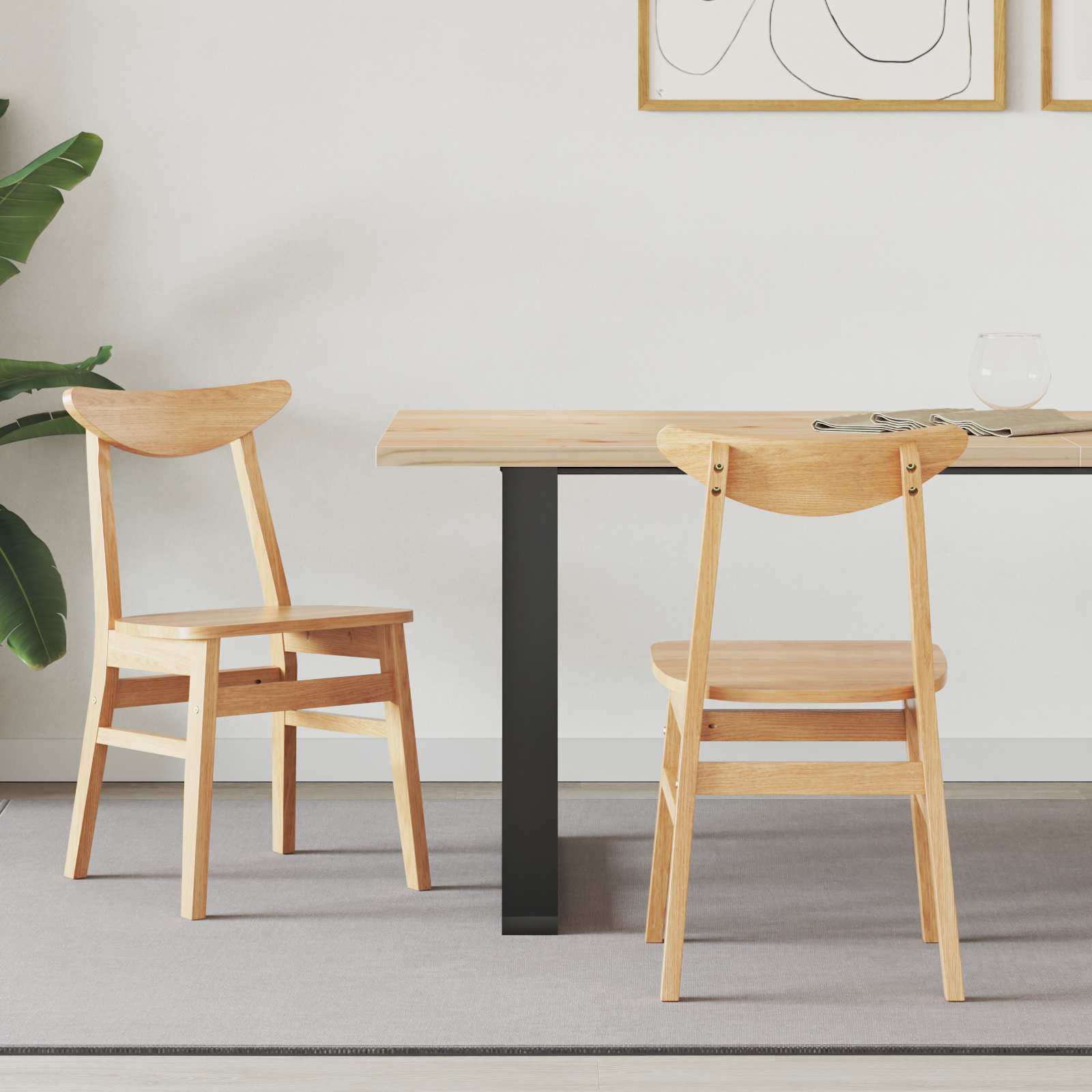 Eettafelstoelen 2 pcs Naturel 42 x 47.5 x 81 cm is nu te koop bij PeponiXL, paradijselijk wonen!