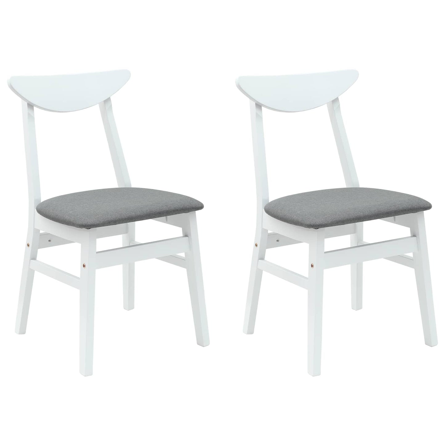 Eettafelstoelen 2 pcs Wit 42 x 47.5 x 81 cm Massief Rubberhout is nu te koop bij PeponiXL, paradijselijk wonen!