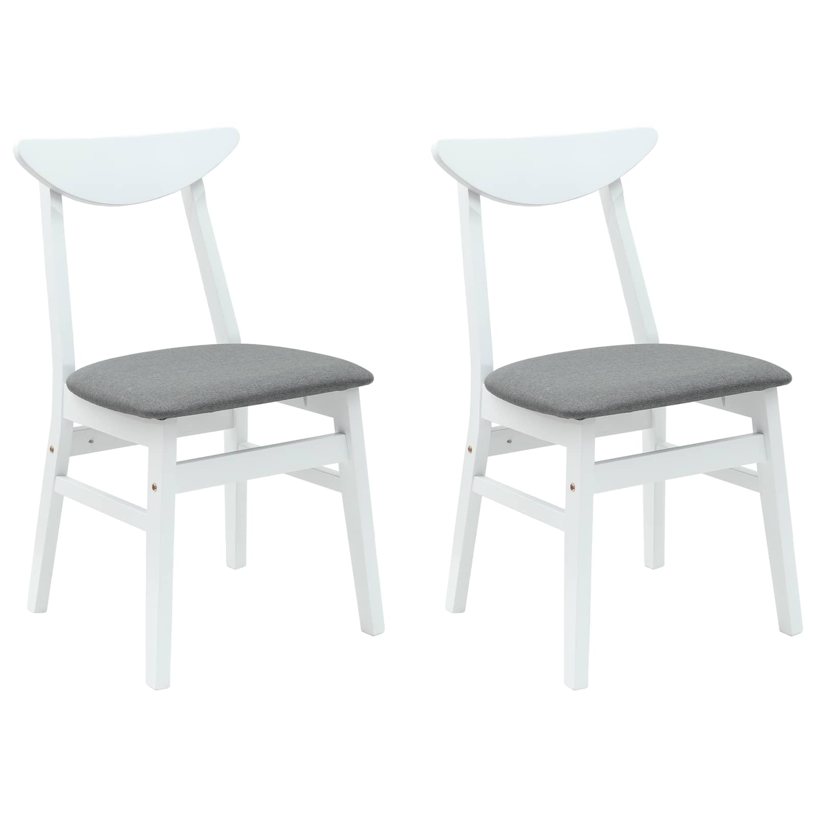 Eettafelstoelen 2 pcs Wit 42 x 47.5 x 81 cm Massief Rubberhout is nu te koop bij PeponiXL, paradijselijk wonen!