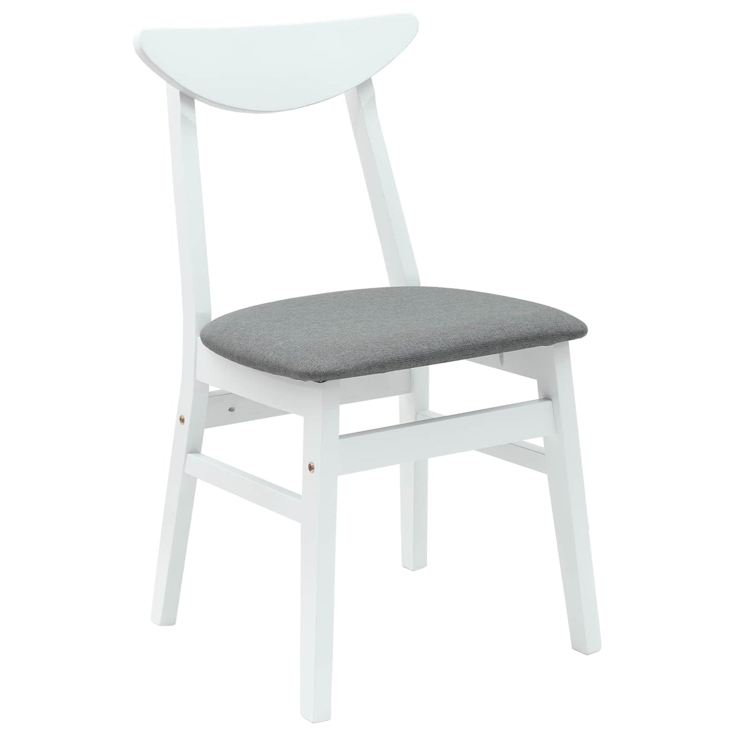 Eettafelstoelen 2 pcs Wit 42 x 47.5 x 81 cm Massief Rubberhout is nu te koop bij PeponiXL, paradijselijk wonen!