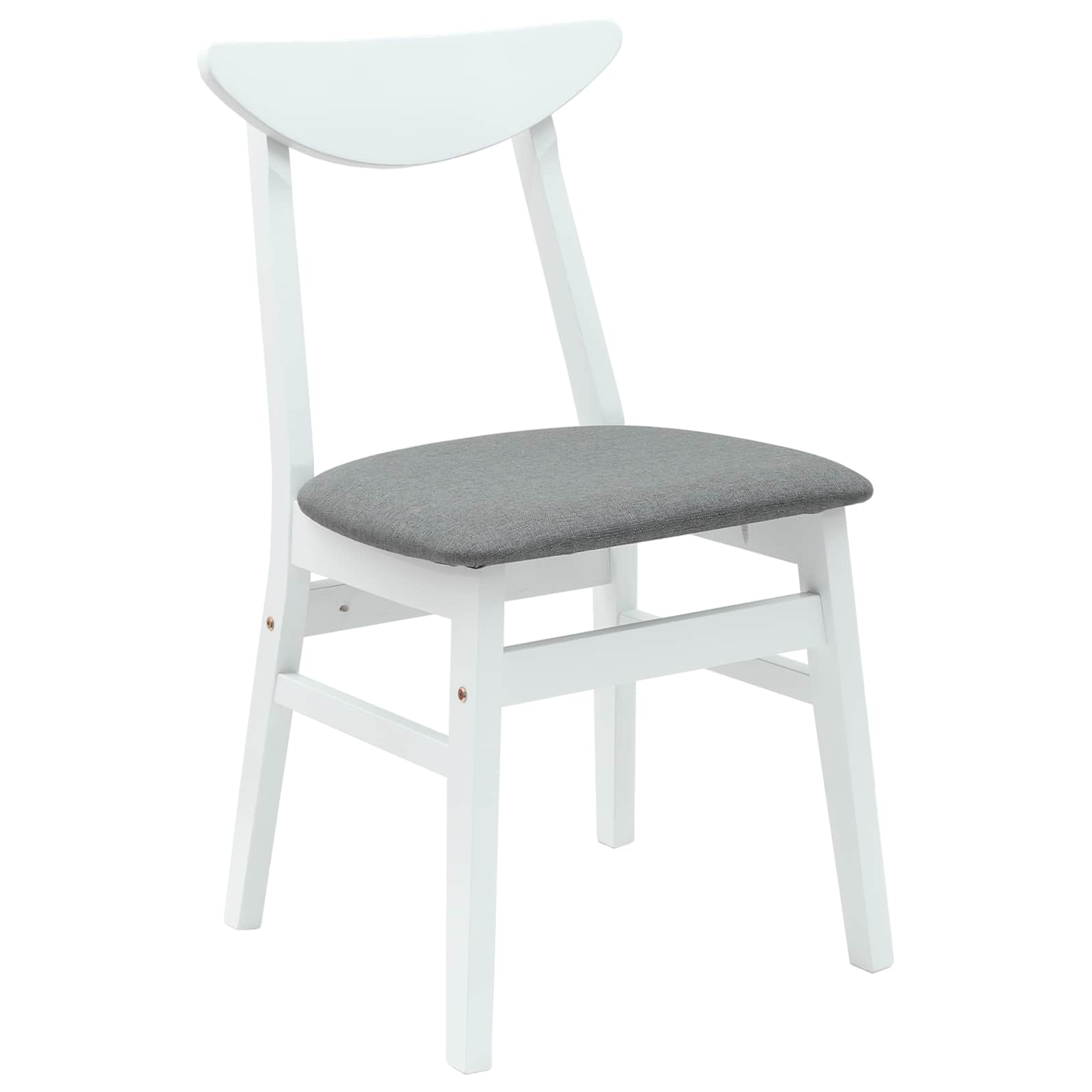 Eettafelstoelen 2 pcs Wit 42 x 47.5 x 81 cm Massief Rubberhout is nu te koop bij PeponiXL, paradijselijk wonen!