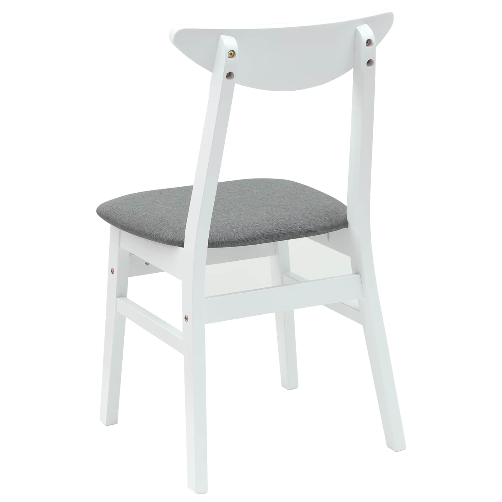 Eettafelstoelen 2 pcs Wit 42 x 47.5 x 81 cm Massief Rubberhout is nu te koop bij PeponiXL, paradijselijk wonen!