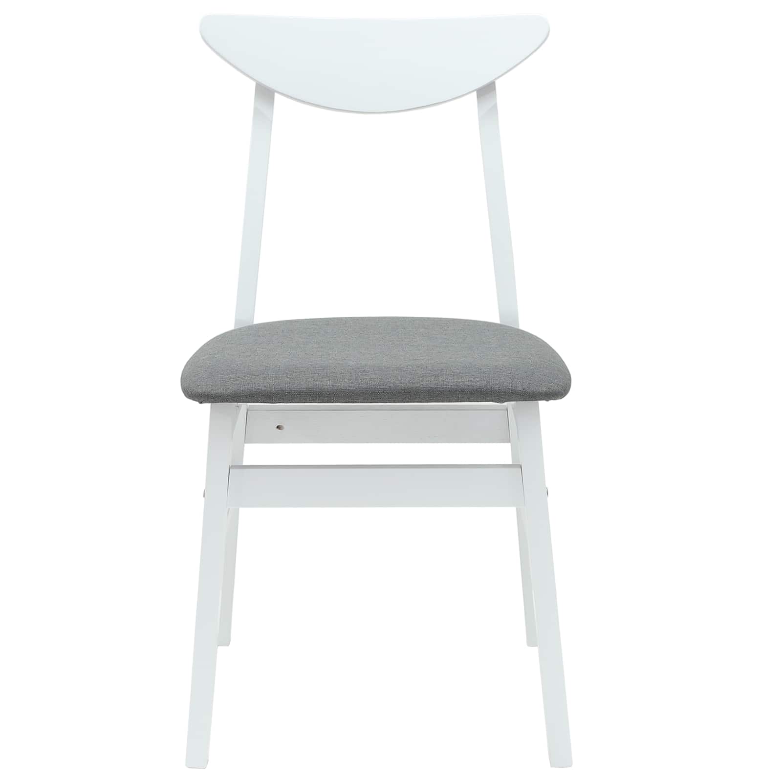 Eettafelstoelen 2 pcs Wit 42 x 47.5 x 81 cm Massief Rubberhout is nu te koop bij PeponiXL, paradijselijk wonen!