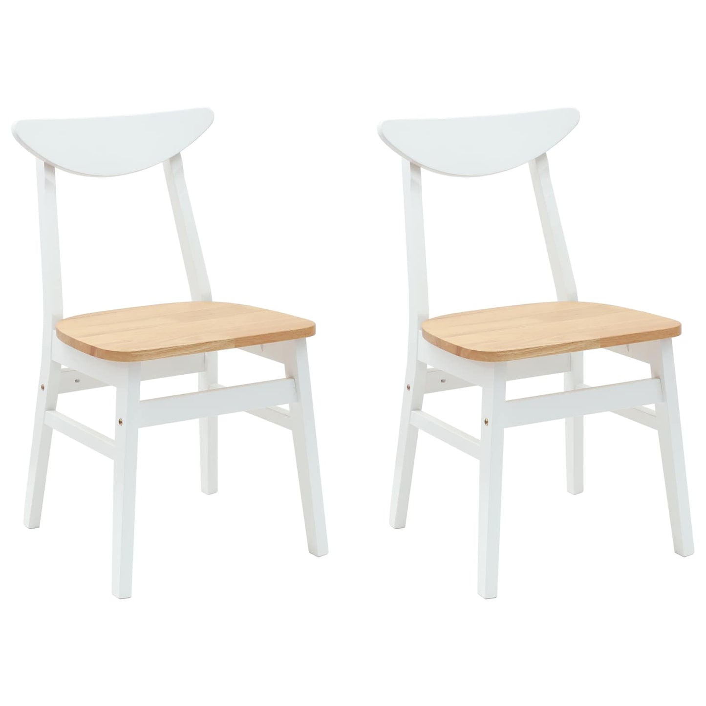 Eettafelstoelen 2 pcs Wit 42 x 47.5 x 81 cm Massief Rubberhout is nu te koop bij PeponiXL, paradijselijk wonen!