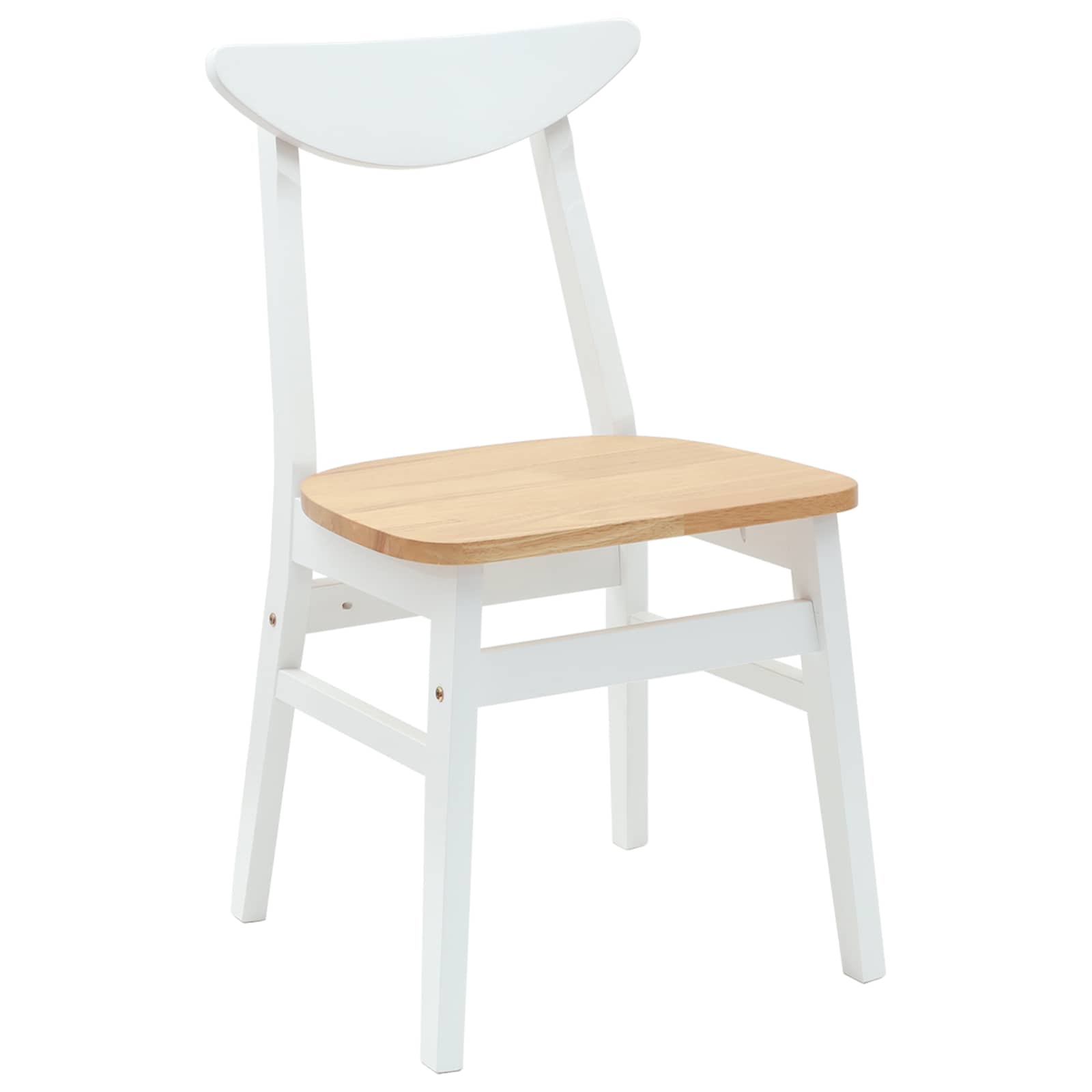 Eettafelstoelen 2 pcs Wit 42 x 47.5 x 81 cm Massief Rubberhout is nu te koop bij PeponiXL, paradijselijk wonen!