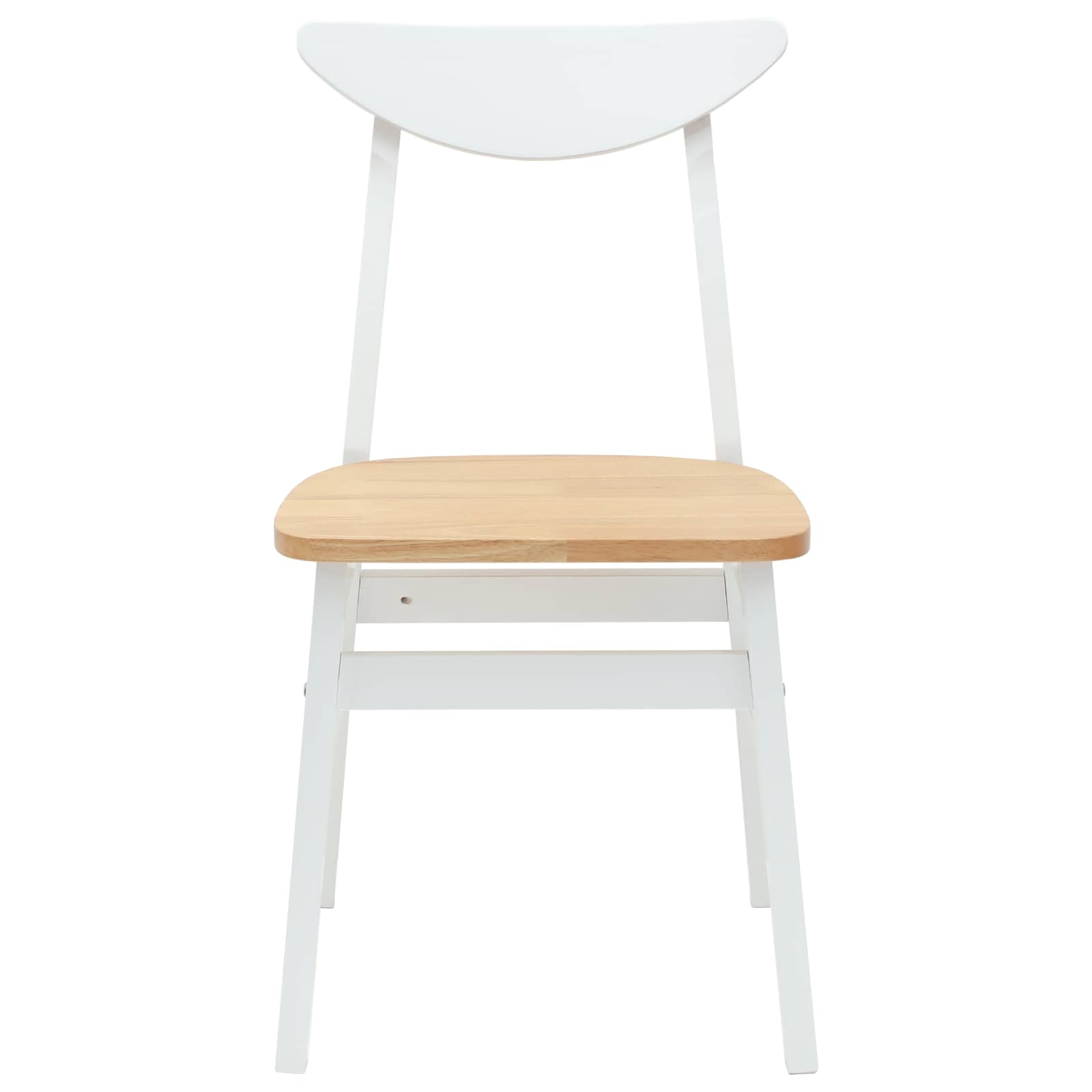 Eettafelstoelen 2 pcs Wit 42 x 47.5 x 81 cm Massief Rubberhout is nu te koop bij PeponiXL, paradijselijk wonen!