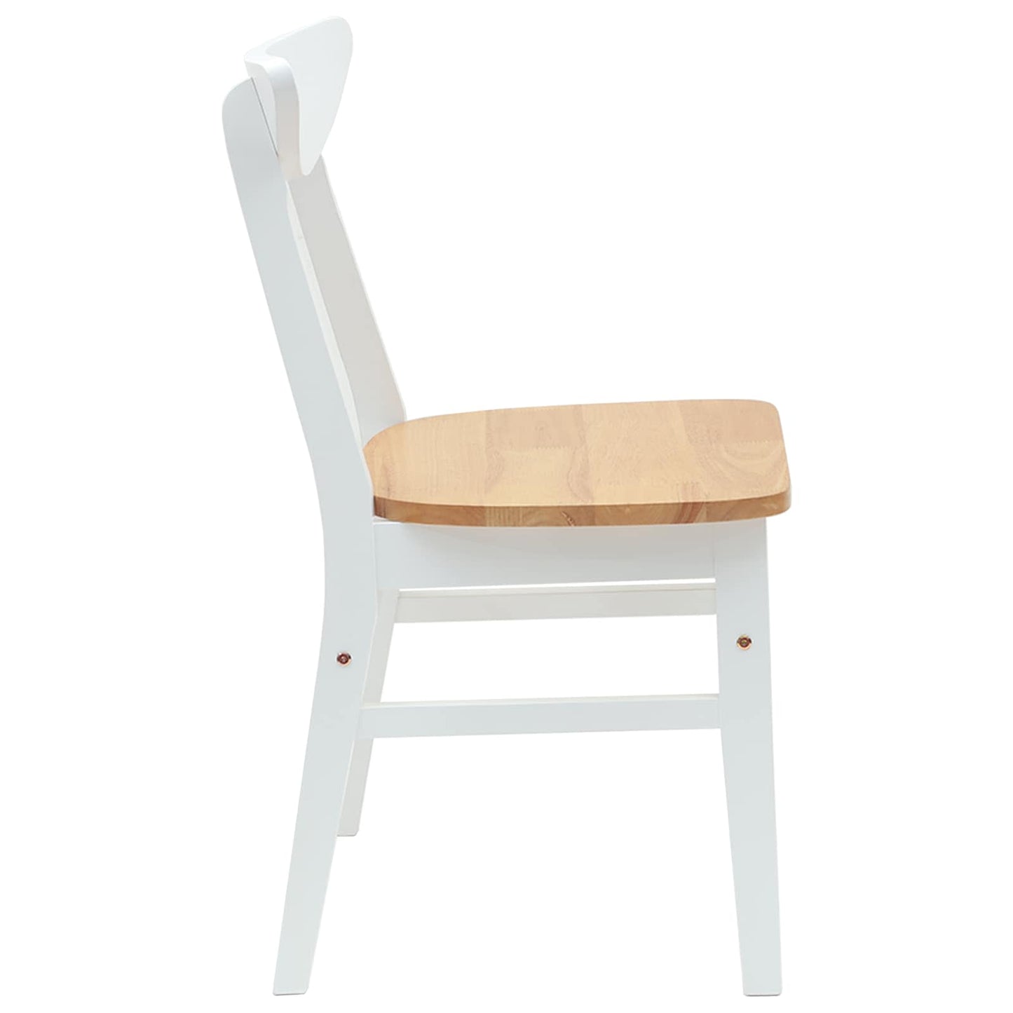 Eettafelstoelen 2 pcs Wit 42 x 47.5 x 81 cm Massief Rubberhout is nu te koop bij PeponiXL, paradijselijk wonen!