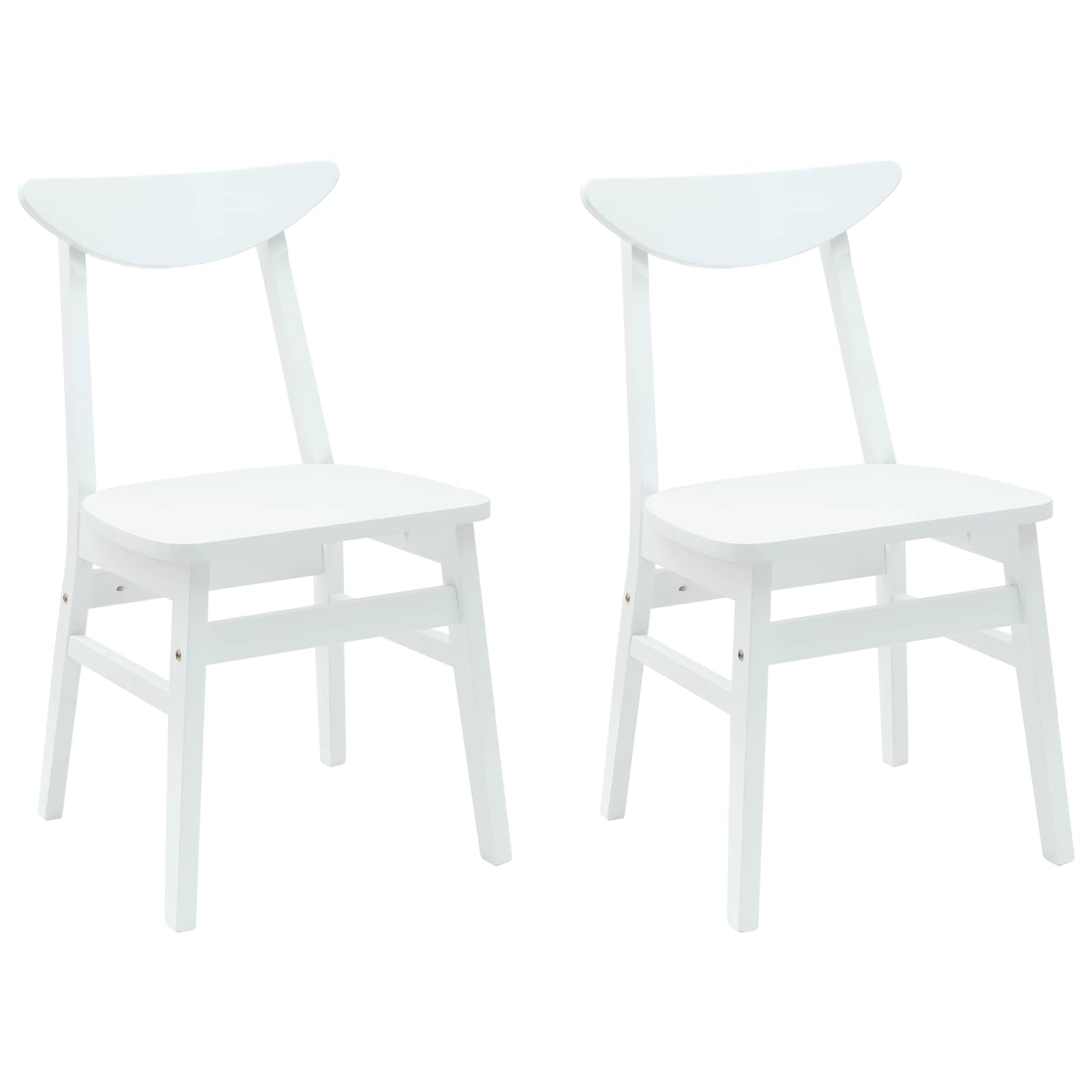 Eettafelstoelen 2 pcs Wit 42 x 47.5 x 81 cm Massief Rubberhout is nu te koop bij PeponiXL, paradijselijk wonen!