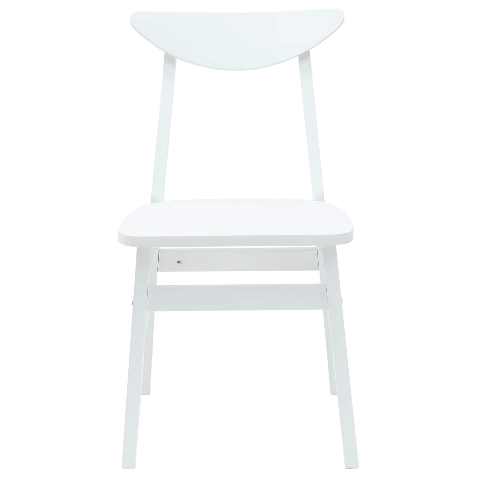 Eettafelstoelen 2 pcs Wit 42 x 47.5 x 81 cm Massief Rubberhout is nu te koop bij PeponiXL, paradijselijk wonen!