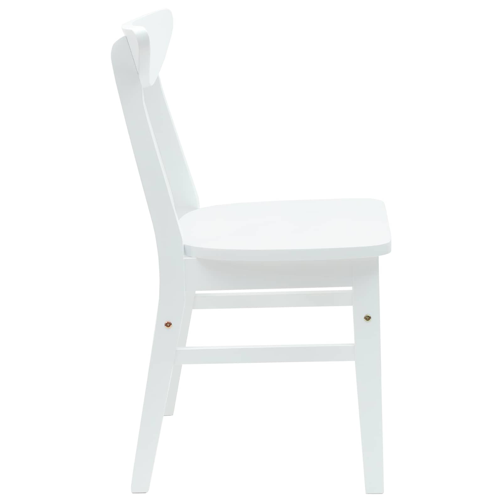 Eettafelstoelen 2 pcs Wit 42 x 47.5 x 81 cm Massief Rubberhout is nu te koop bij PeponiXL, paradijselijk wonen!