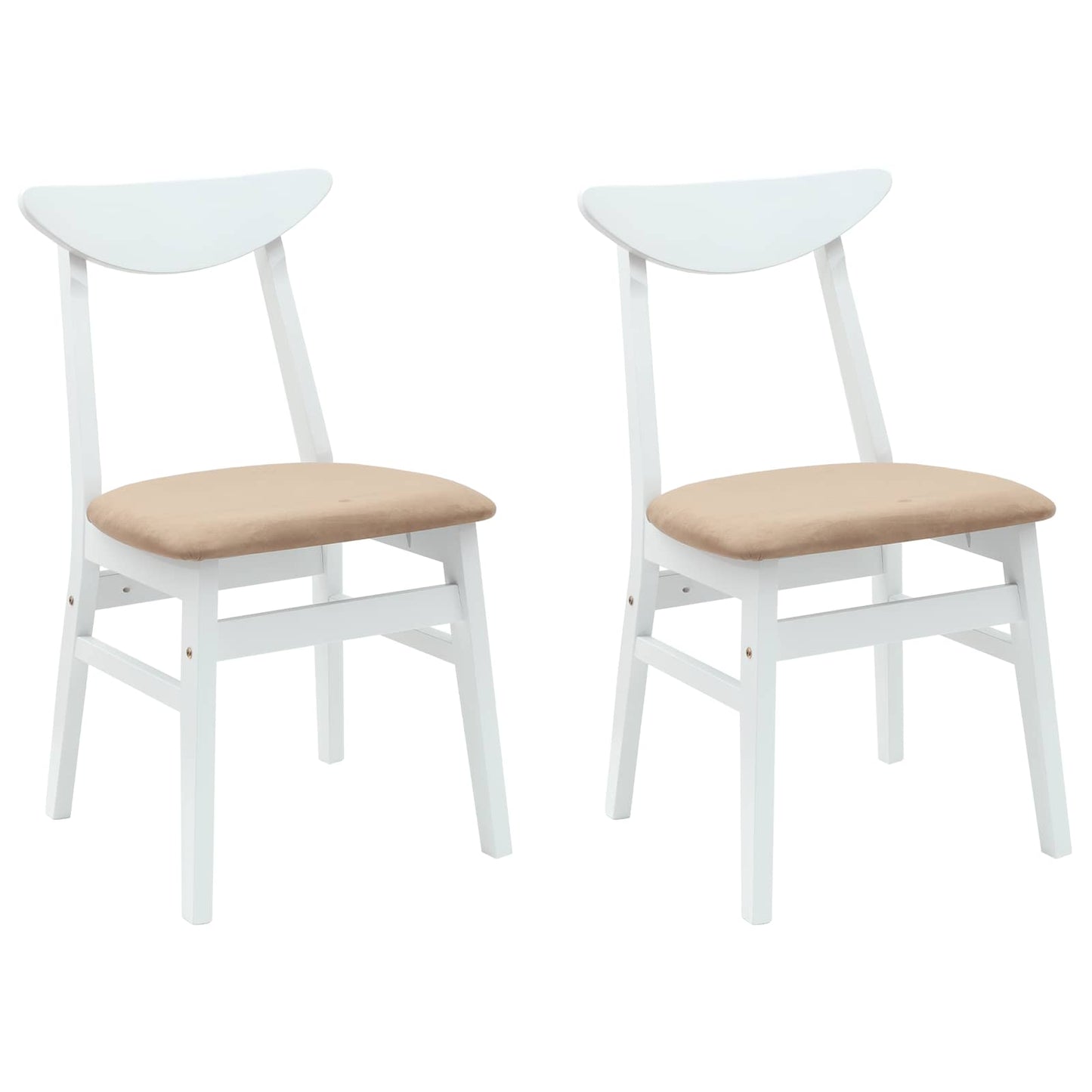 Eettafelstoelen 2 pcs Wit 42 x 47.5 x 81 cm Massief Rubberhout is nu te koop bij PeponiXL, paradijselijk wonen!