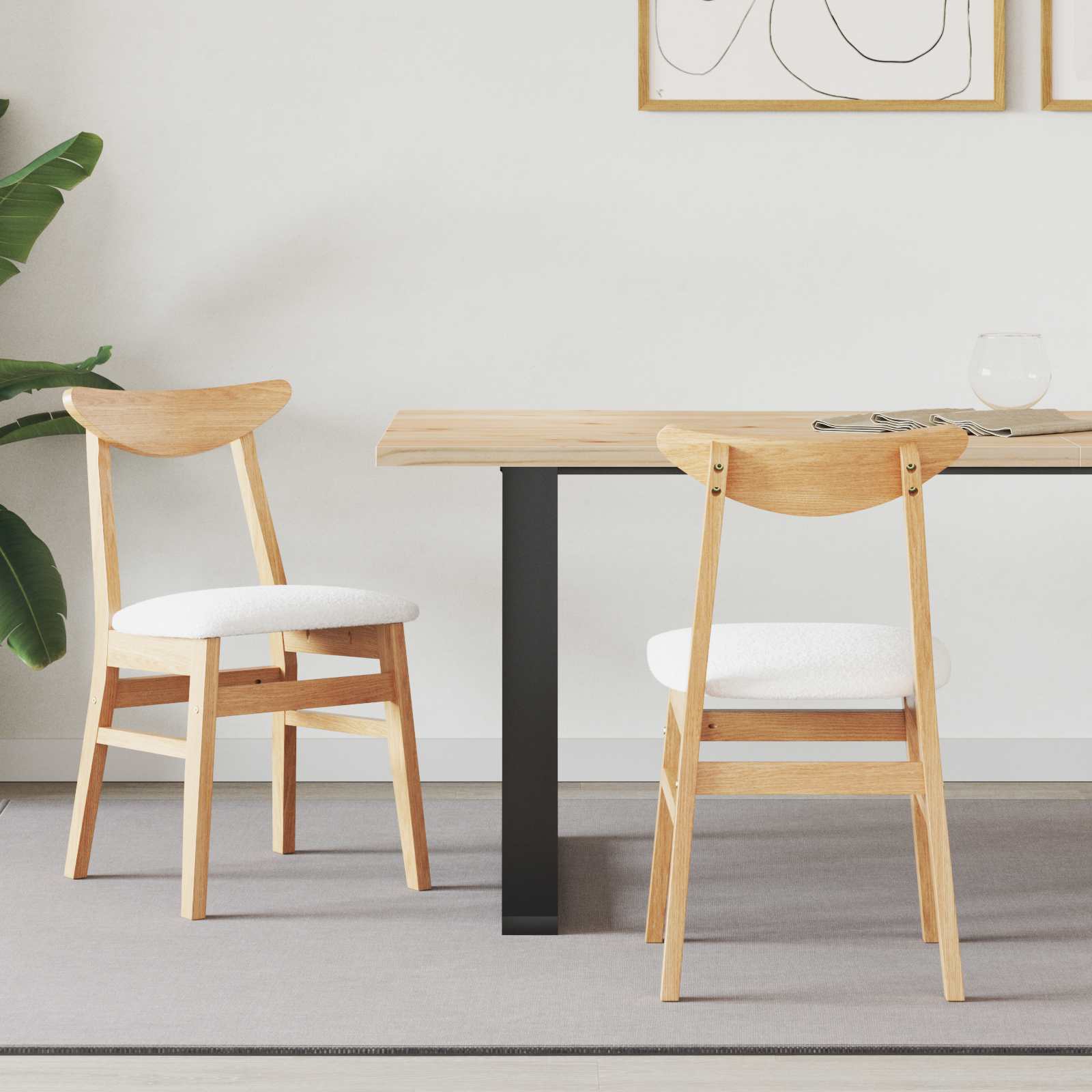Eettafelstoelen 2 pcs Naturel 42 x 47.5 x 81 cm is nu te koop bij PeponiXL, paradijselijk wonen!