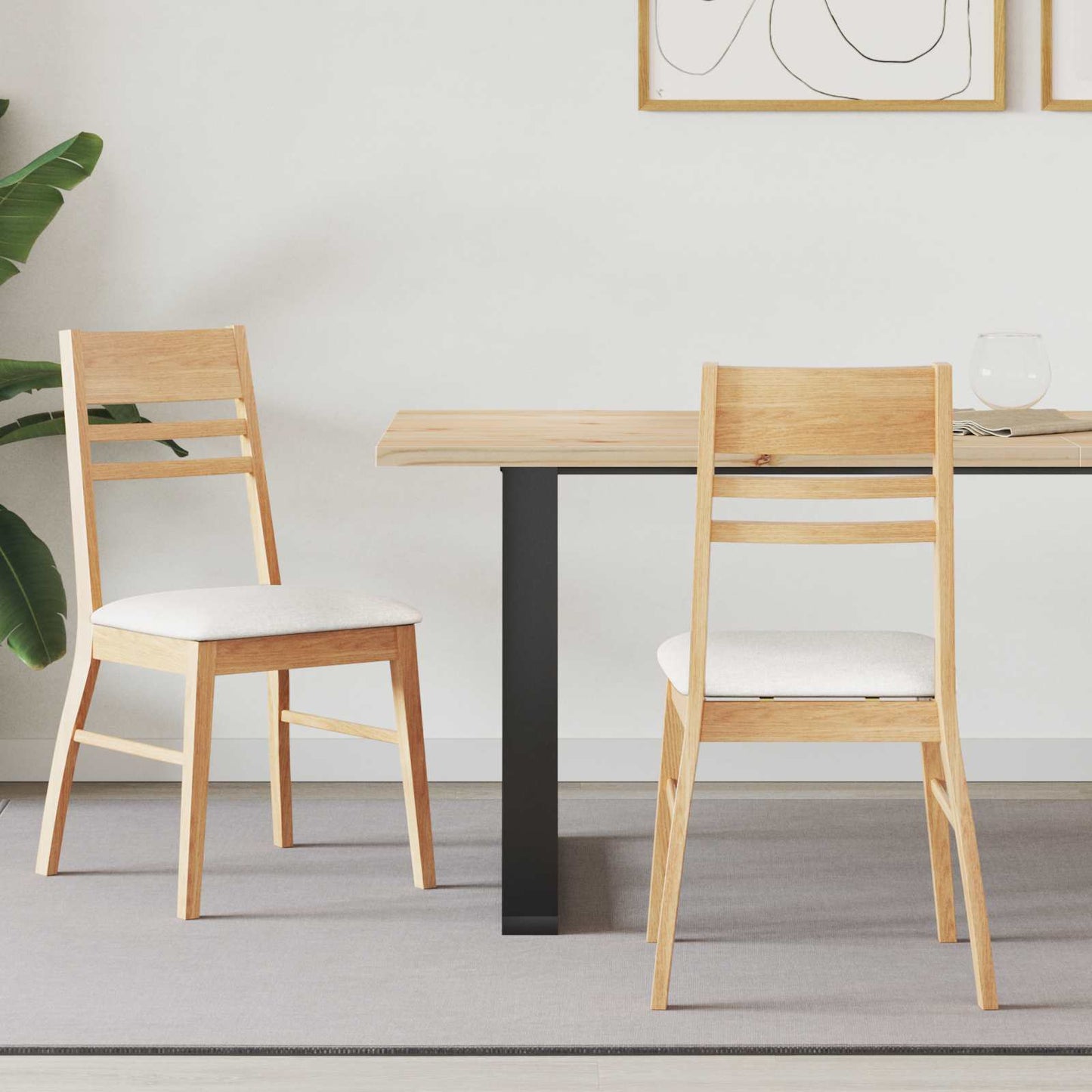 Eettafelstoelen 2 pcs Naturel 43 x 54 x 89 cm is nu te koop bij PeponiXL, paradijselijk wonen!