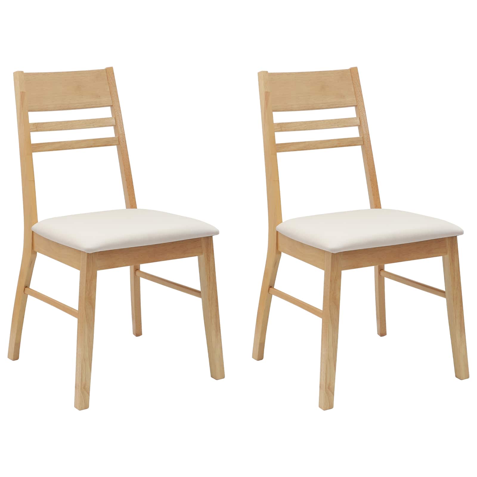 Eettafelstoelen 2 pcs Naturel 43 x 54 x 89 cm is nu te koop bij PeponiXL, paradijselijk wonen!