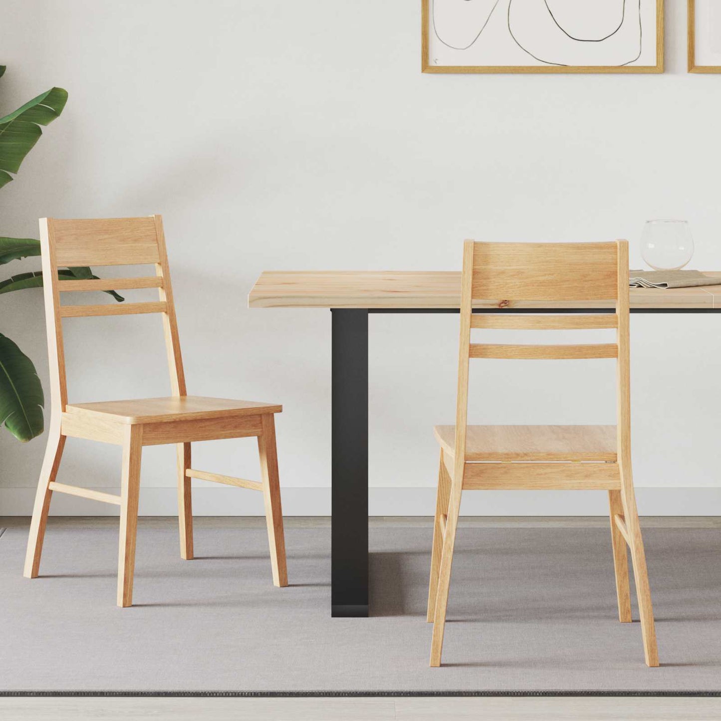 Eettafelstoelen 2 pcs Naturel 43 x 54 x 89 cm is nu te koop bij PeponiXL, paradijselijk wonen!