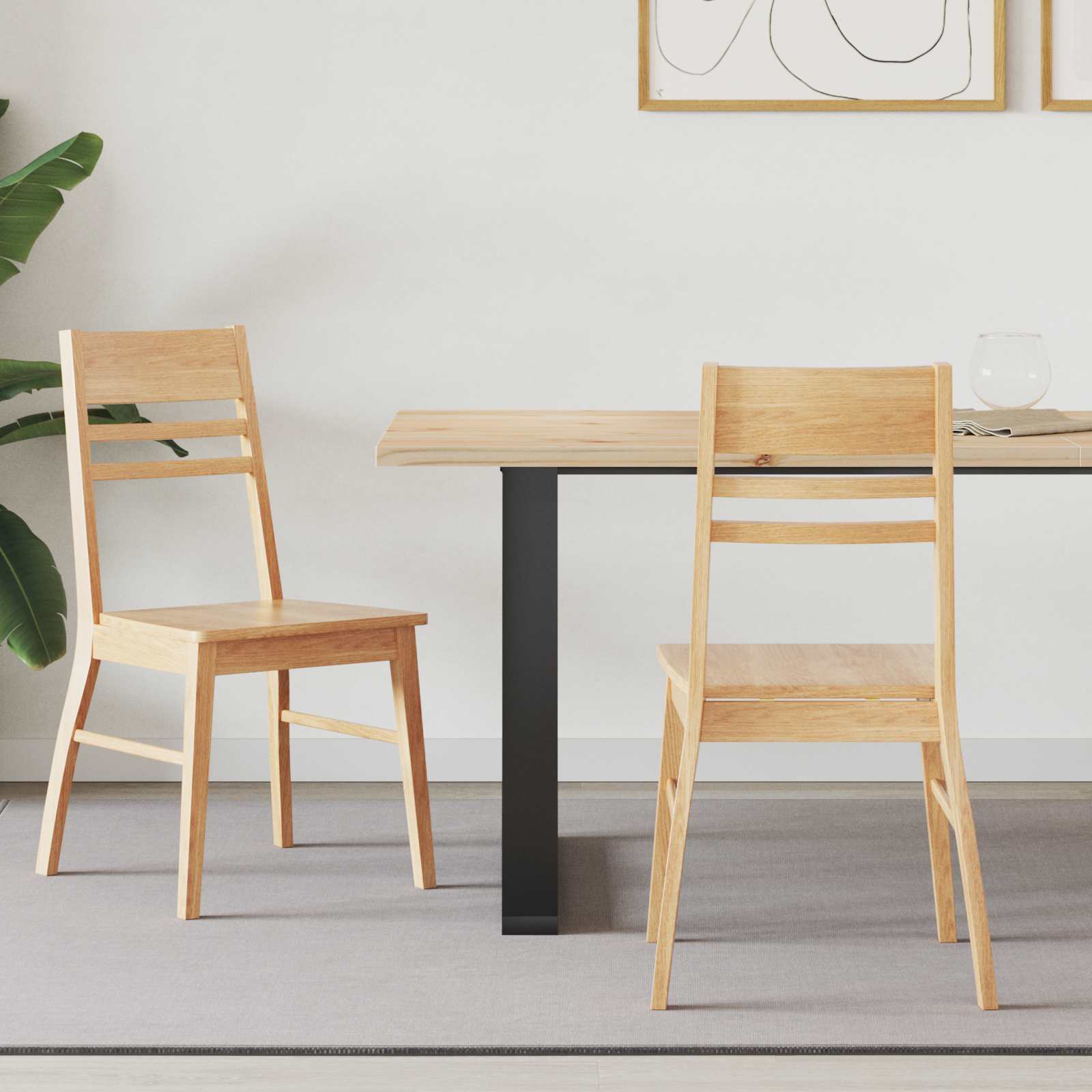 Eettafelstoelen 2 pcs Naturel 43 x 54 x 89 cm is nu te koop bij PeponiXL, paradijselijk wonen!