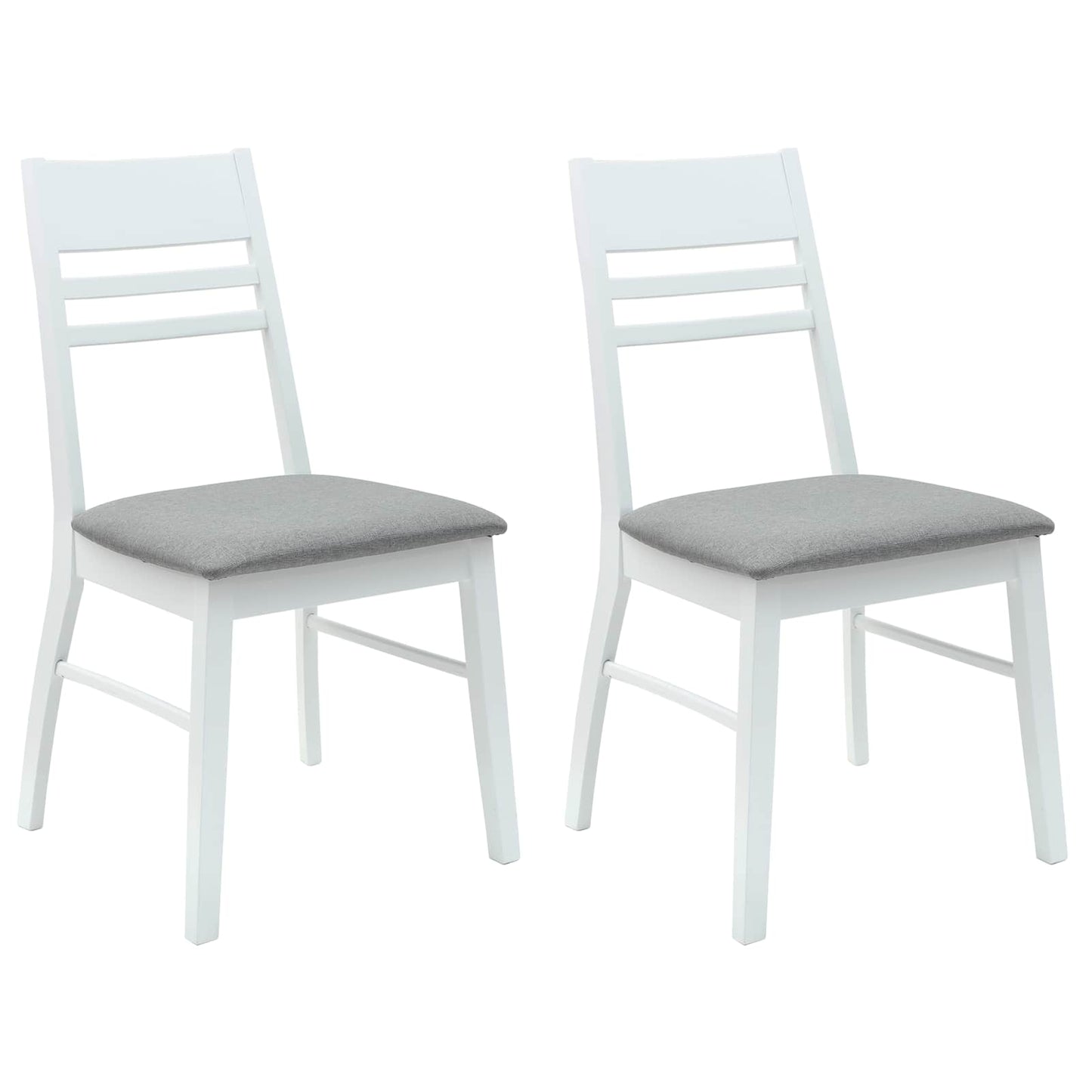 Eettafelstoelen 2 pcs Wit 43 x 54 x 89 cm Massief Rubberhout is nu te koop bij PeponiXL, paradijselijk wonen!