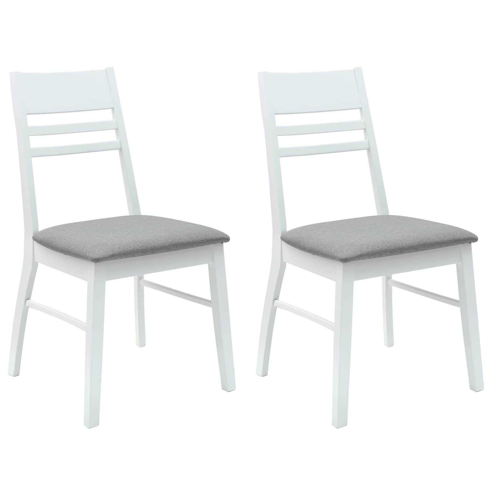 Eettafelstoelen 2 pcs Wit 43 x 54 x 89 cm Massief Rubberhout is nu te koop bij PeponiXL, paradijselijk wonen!