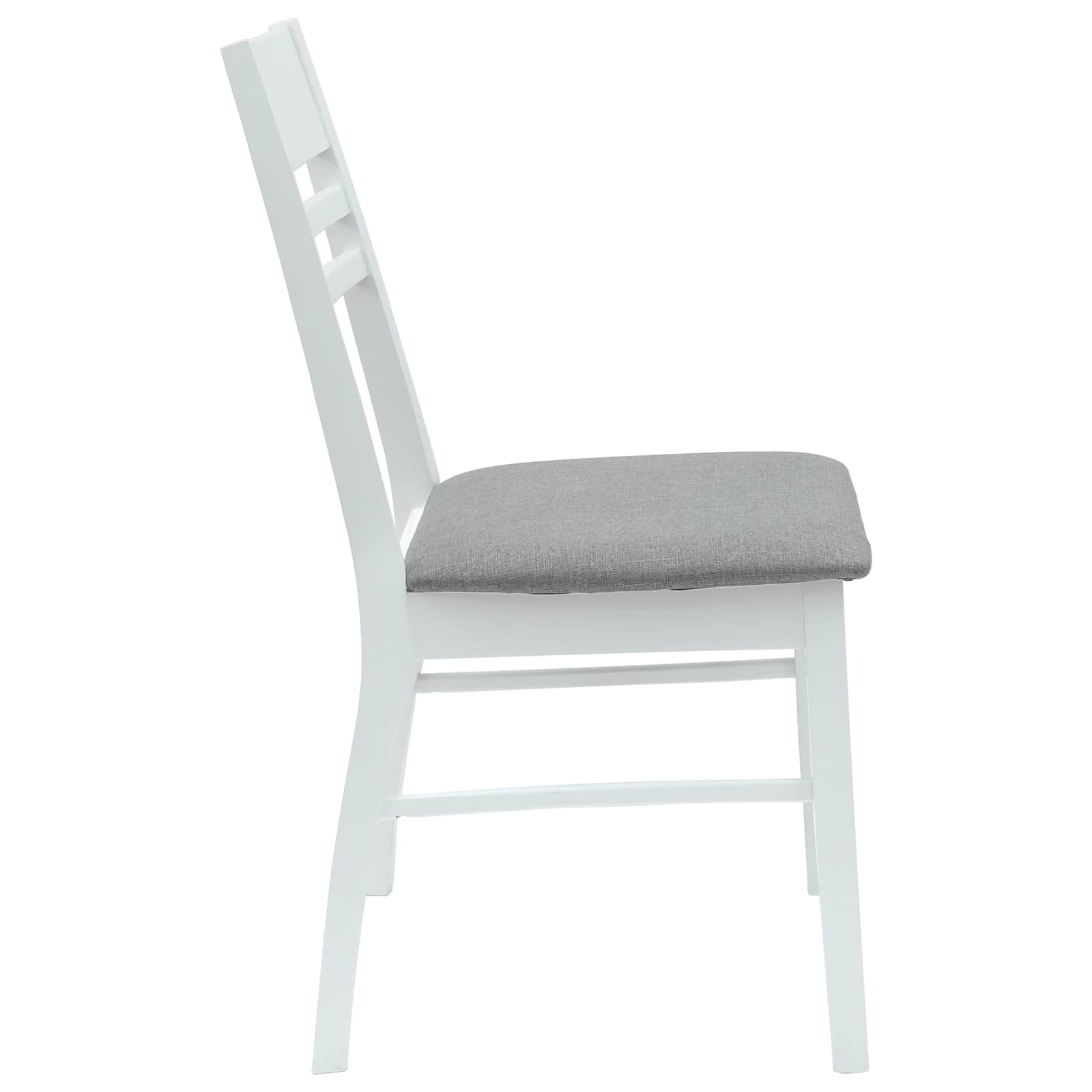 Eettafelstoelen 2 pcs Wit 43 x 54 x 89 cm Massief Rubberhout is nu te koop bij PeponiXL, paradijselijk wonen!