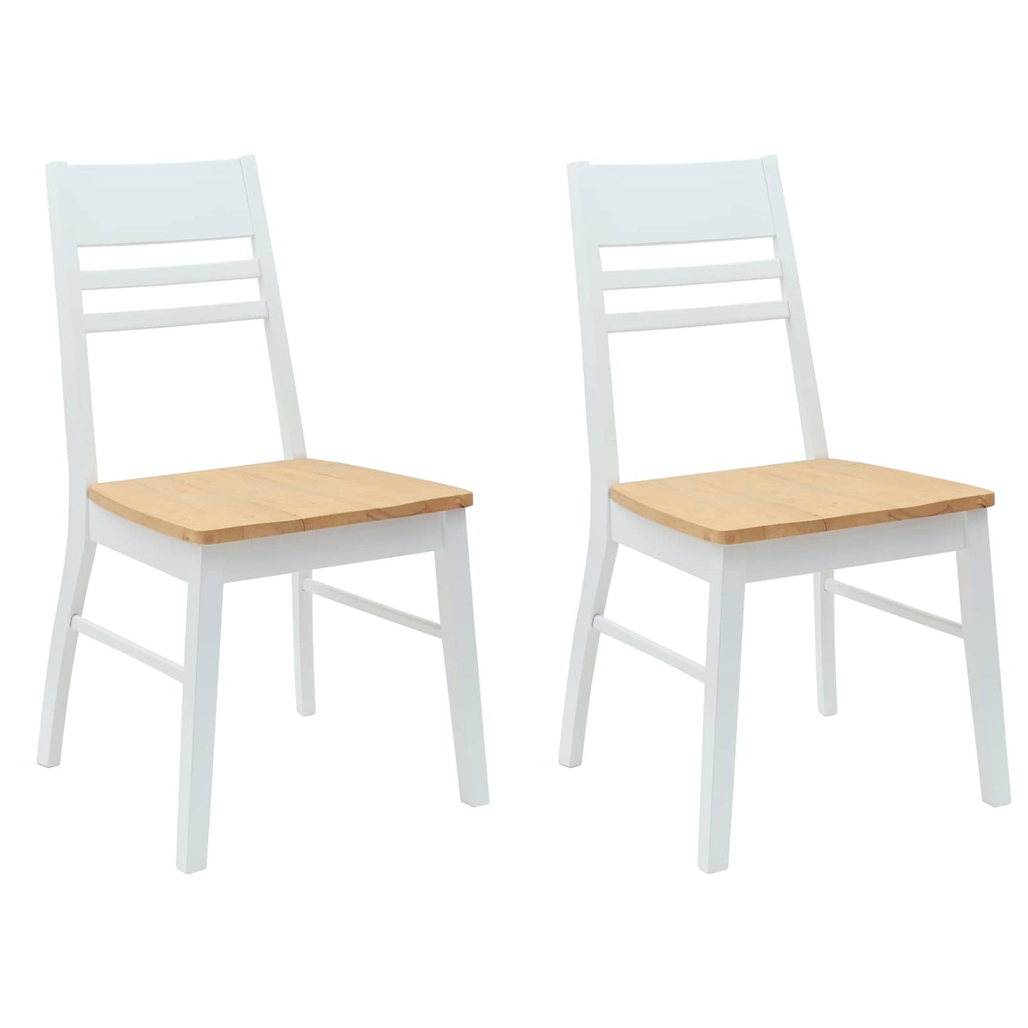 Eettafelstoelen 2 pcs Wit 43 x 54 x 89 cm Massief Rubberhout is nu te koop bij PeponiXL, paradijselijk wonen!