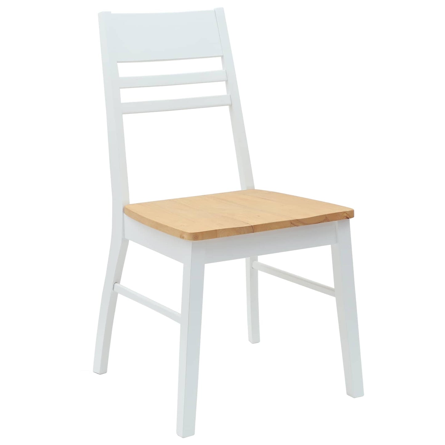Eettafelstoelen 2 pcs Wit 43 x 54 x 89 cm Massief Rubberhout is nu te koop bij PeponiXL, paradijselijk wonen!