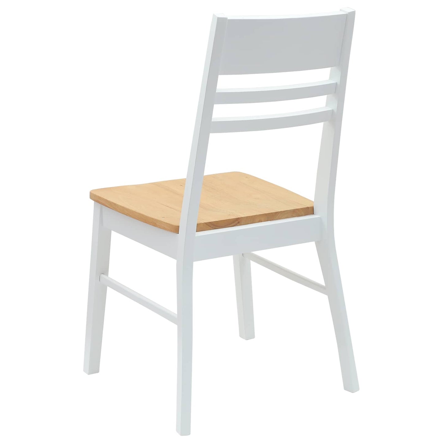 Eettafelstoelen 2 pcs Wit 43 x 54 x 89 cm Massief Rubberhout is nu te koop bij PeponiXL, paradijselijk wonen!