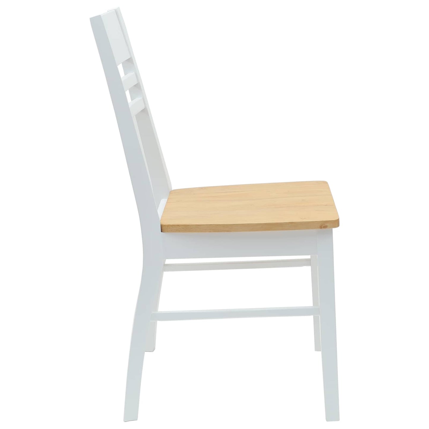 Eettafelstoelen 2 pcs Wit 43 x 54 x 89 cm Massief Rubberhout is nu te koop bij PeponiXL, paradijselijk wonen!