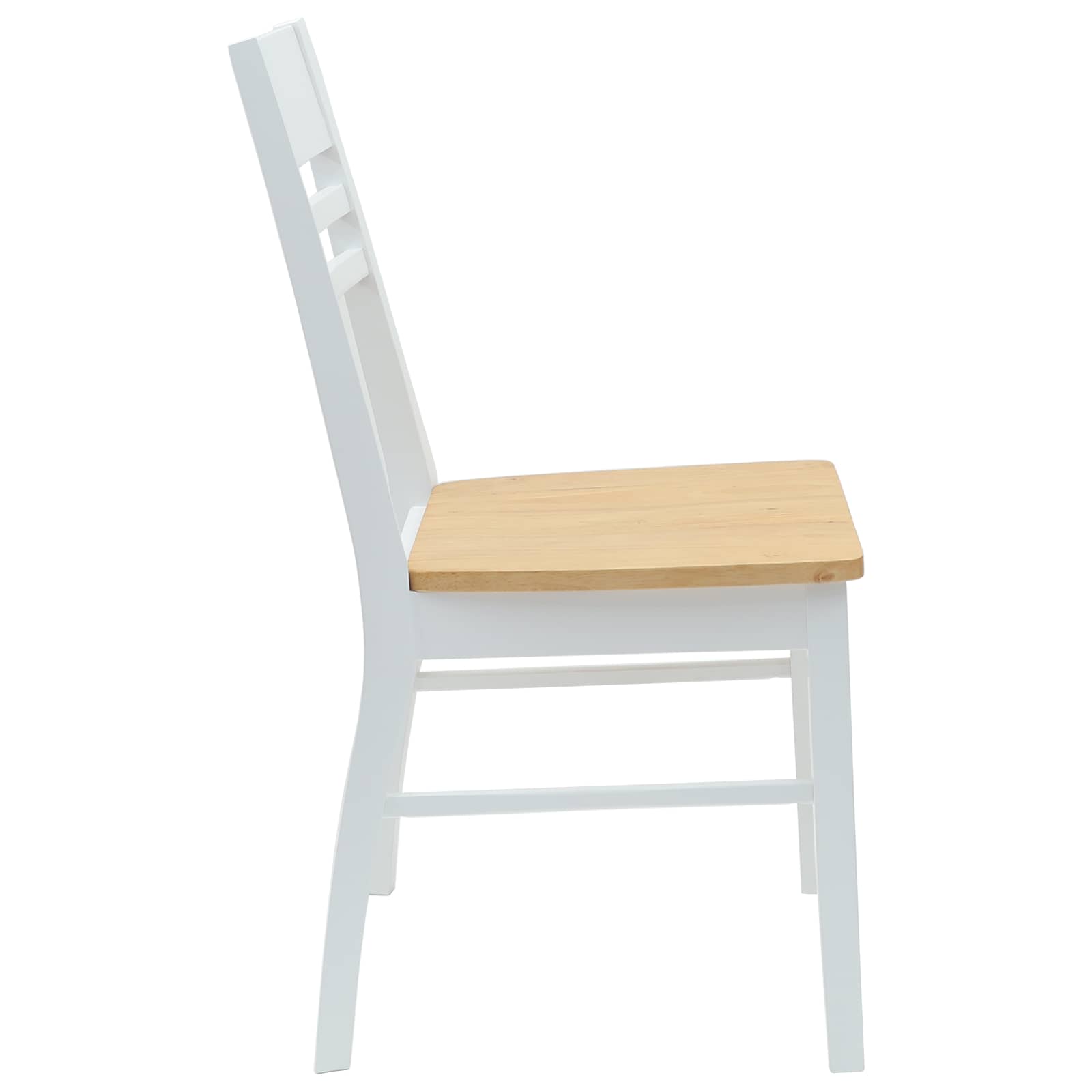Eettafelstoelen 2 pcs Wit 43 x 54 x 89 cm Massief Rubberhout is nu te koop bij PeponiXL, paradijselijk wonen!