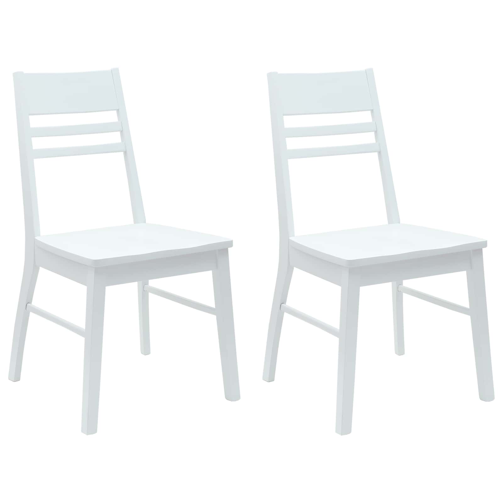 Eettafelstoelen 2 pcs Wit 43 x 54 x 89 cm Massief Rubberhout is nu te koop bij PeponiXL, paradijselijk wonen!