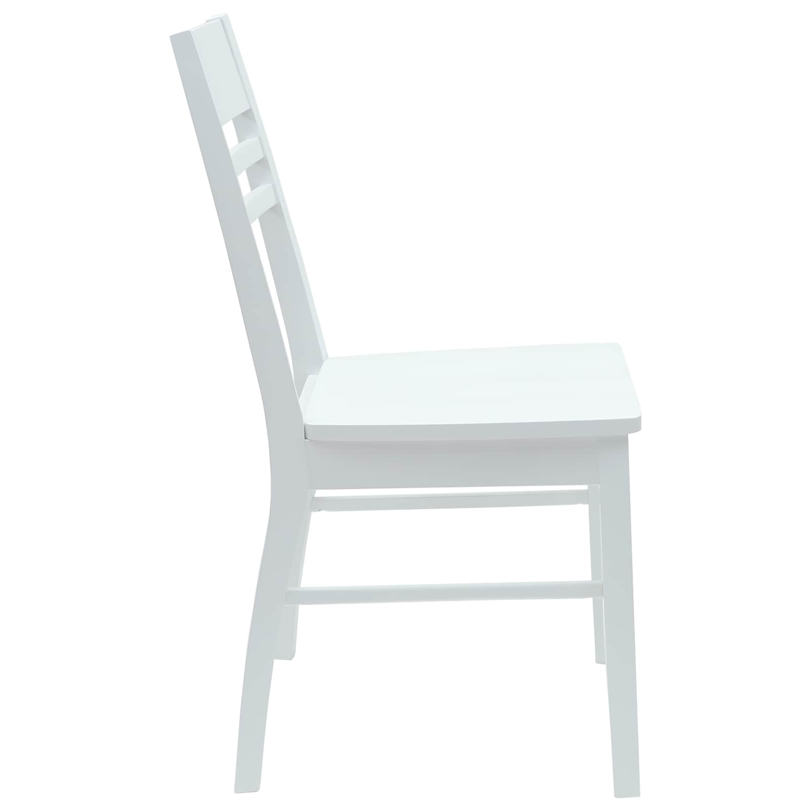 Eettafelstoelen 2 pcs Wit 43 x 54 x 89 cm Massief Rubberhout is nu te koop bij PeponiXL, paradijselijk wonen!