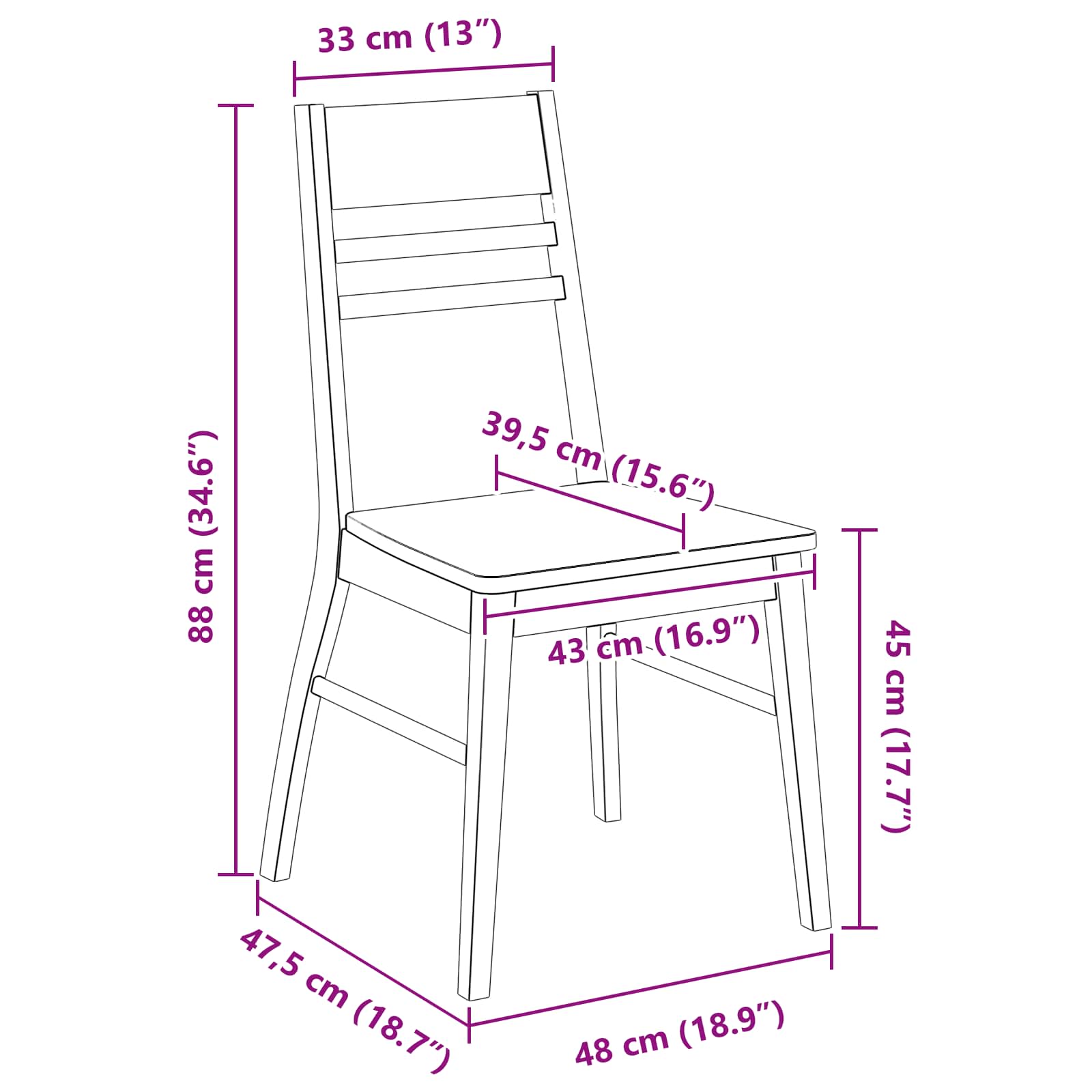 Eettafelstoelen 2 pcs Wit 43 x 54 x 89 cm Massief Rubberhout is nu te koop bij PeponiXL, paradijselijk wonen!