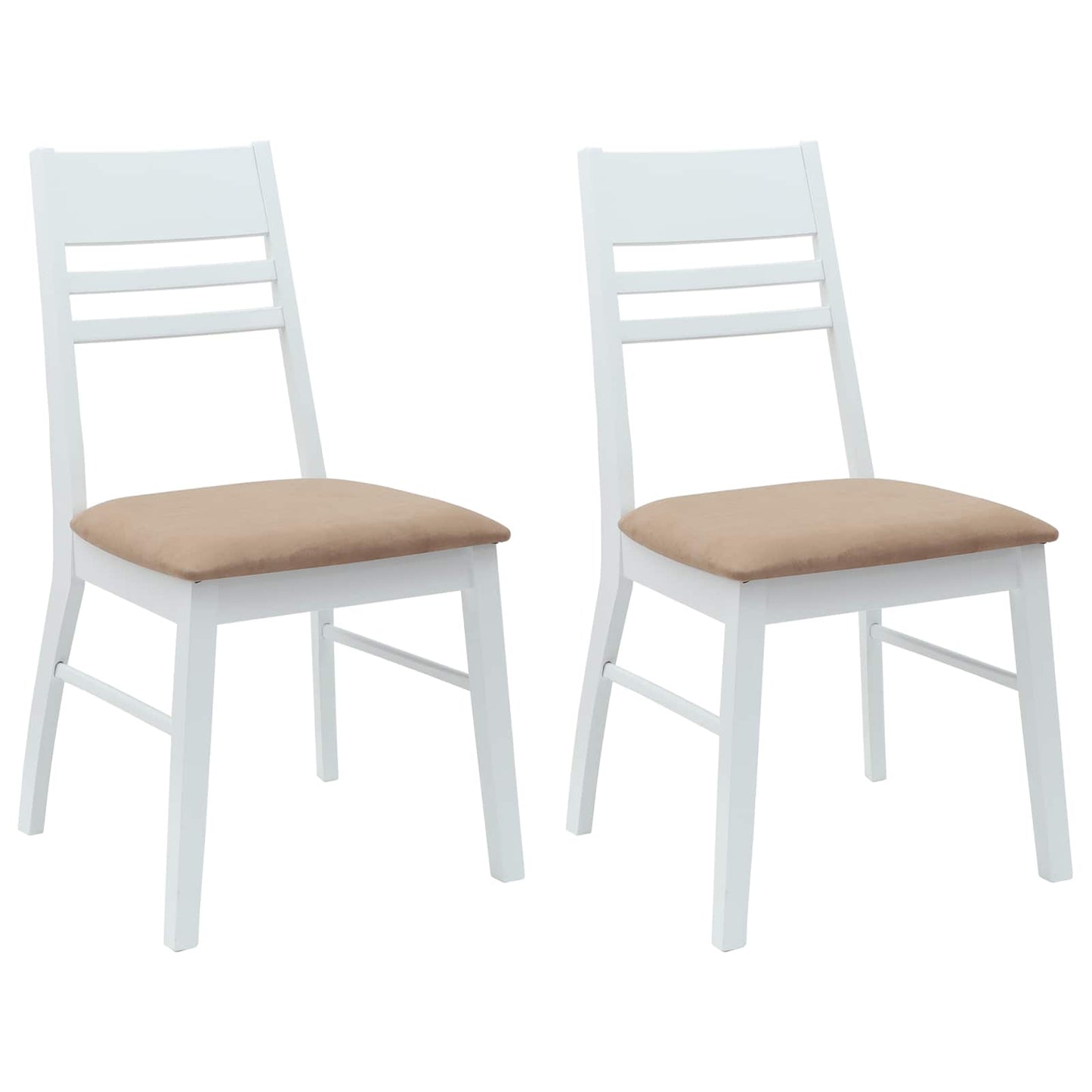 Eettafelstoelen 2 pcs Wit 43 x 54 x 89 cm Massief Rubberhout is nu te koop bij PeponiXL, paradijselijk wonen!