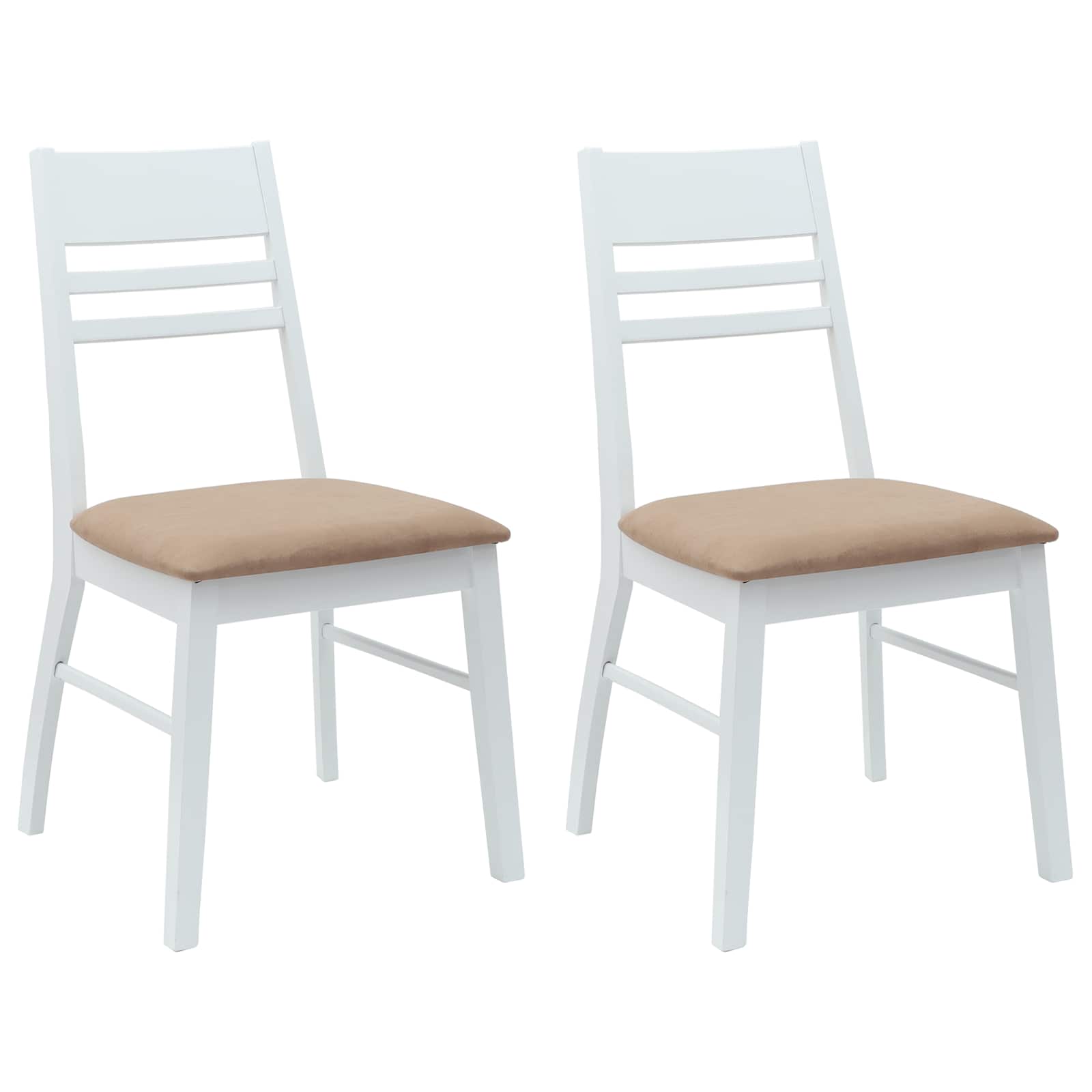 Eettafelstoelen 2 pcs Wit 43 x 54 x 89 cm Massief Rubberhout is nu te koop bij PeponiXL, paradijselijk wonen!