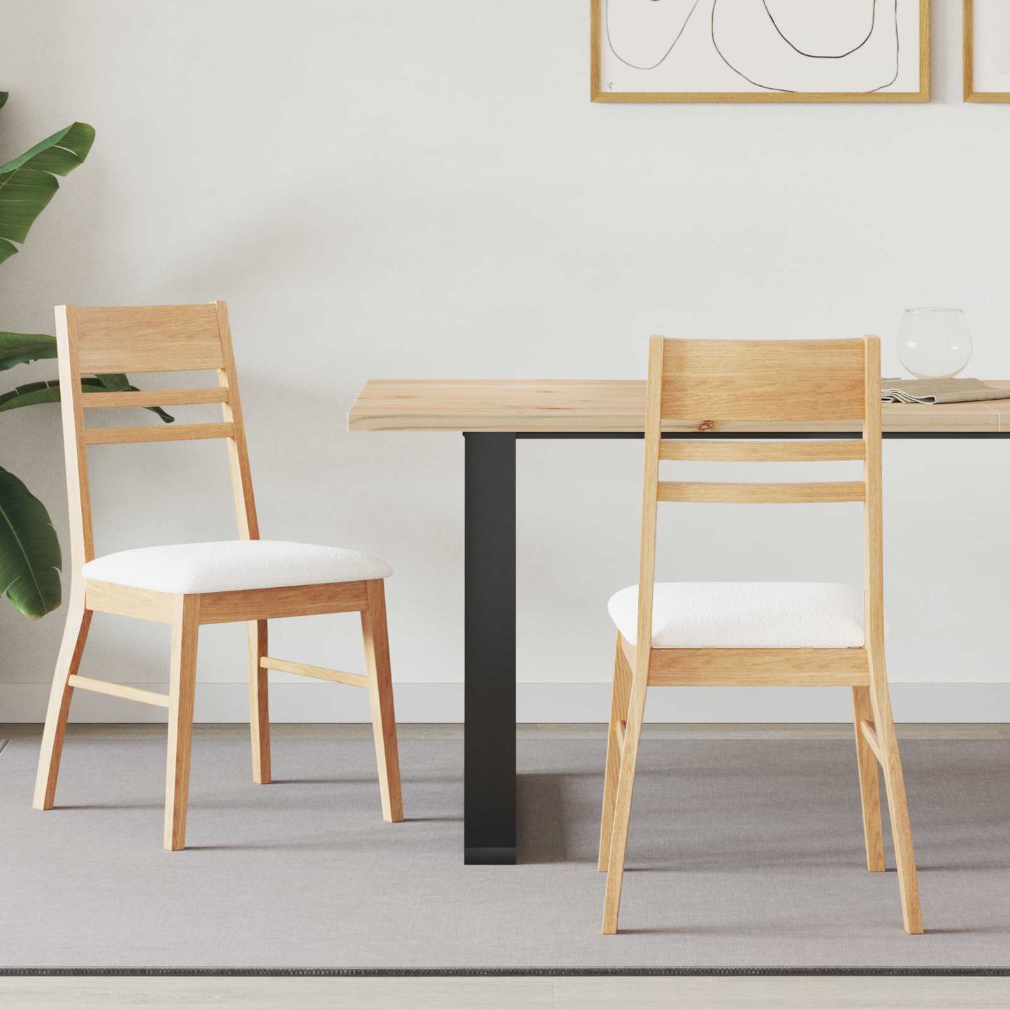 Eettafelstoelen 2 pcs Naturel 43 x 54 x 89 cm is nu te koop bij PeponiXL, paradijselijk wonen!