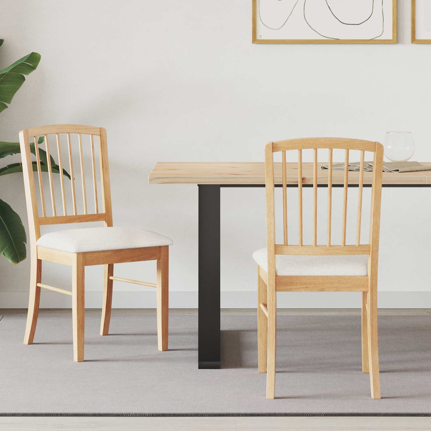 Eettafelstoelen 2 pcs Naturel 50 x 52,5 x 91 cm is nu te koop bij PeponiXL, paradijselijk wonen!