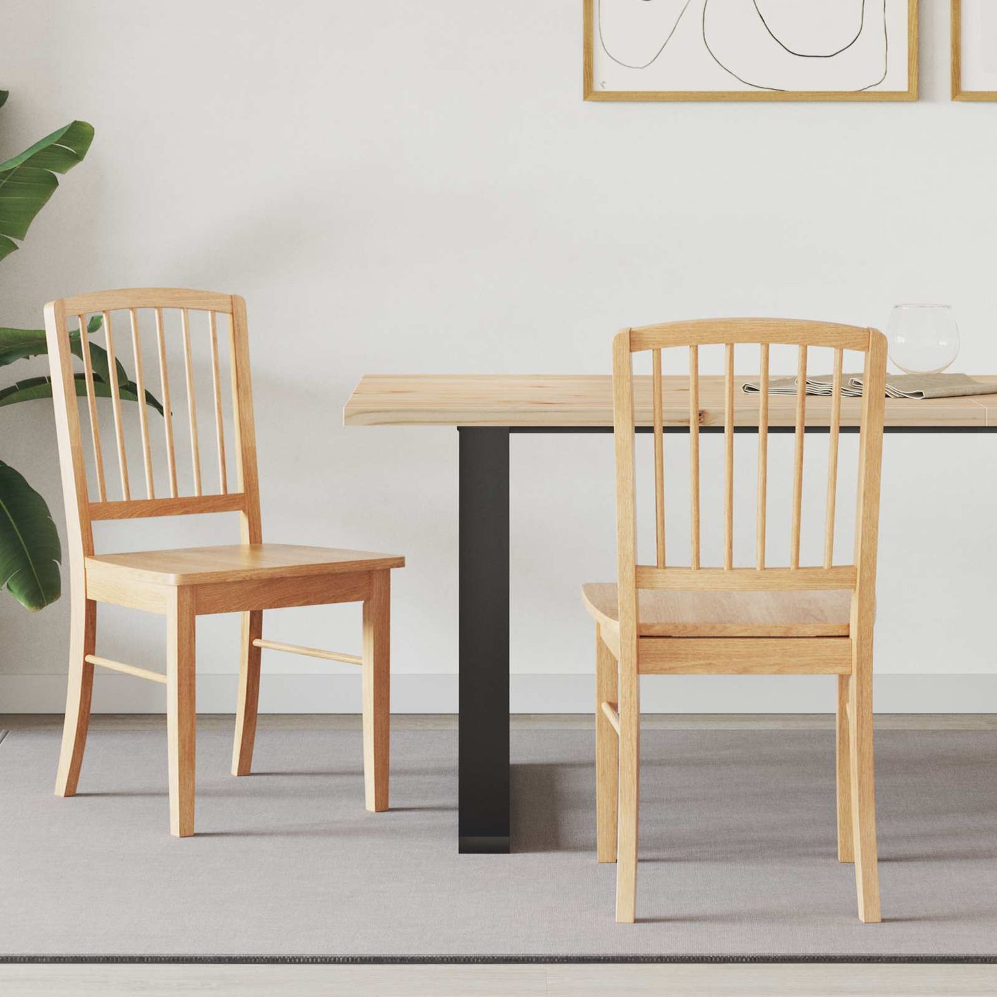 Eettafelstoelen 2 pcs Naturel 50 x 52,5 x 91 cm is nu te koop bij PeponiXL, paradijselijk wonen!