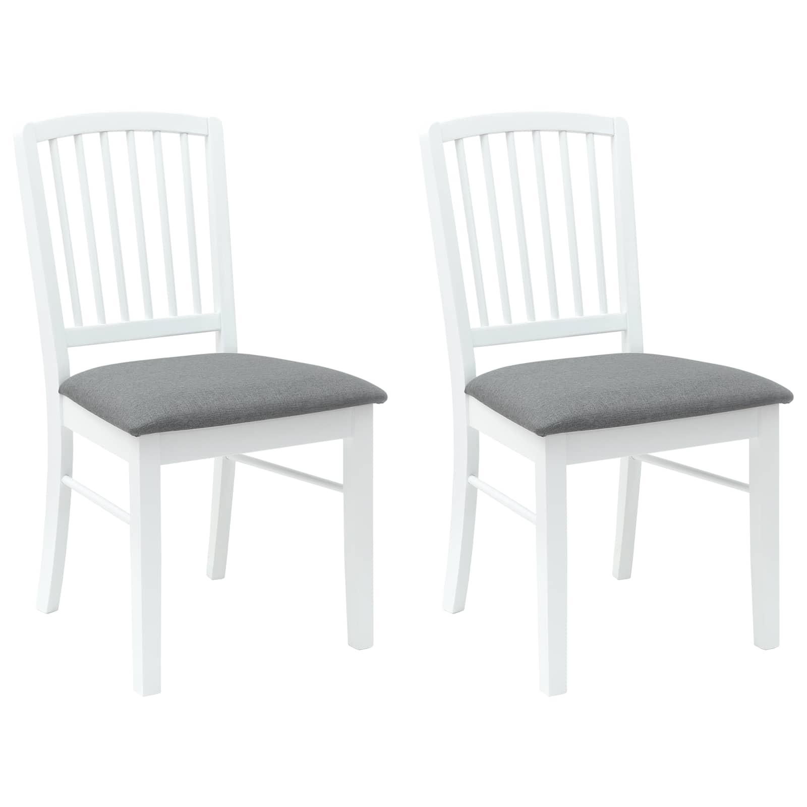 Eettafelstoelen 2 pcs Wit 50 x 52,5 x 91 cm Massief Rubberhout is nu te koop bij PeponiXL, paradijselijk wonen!