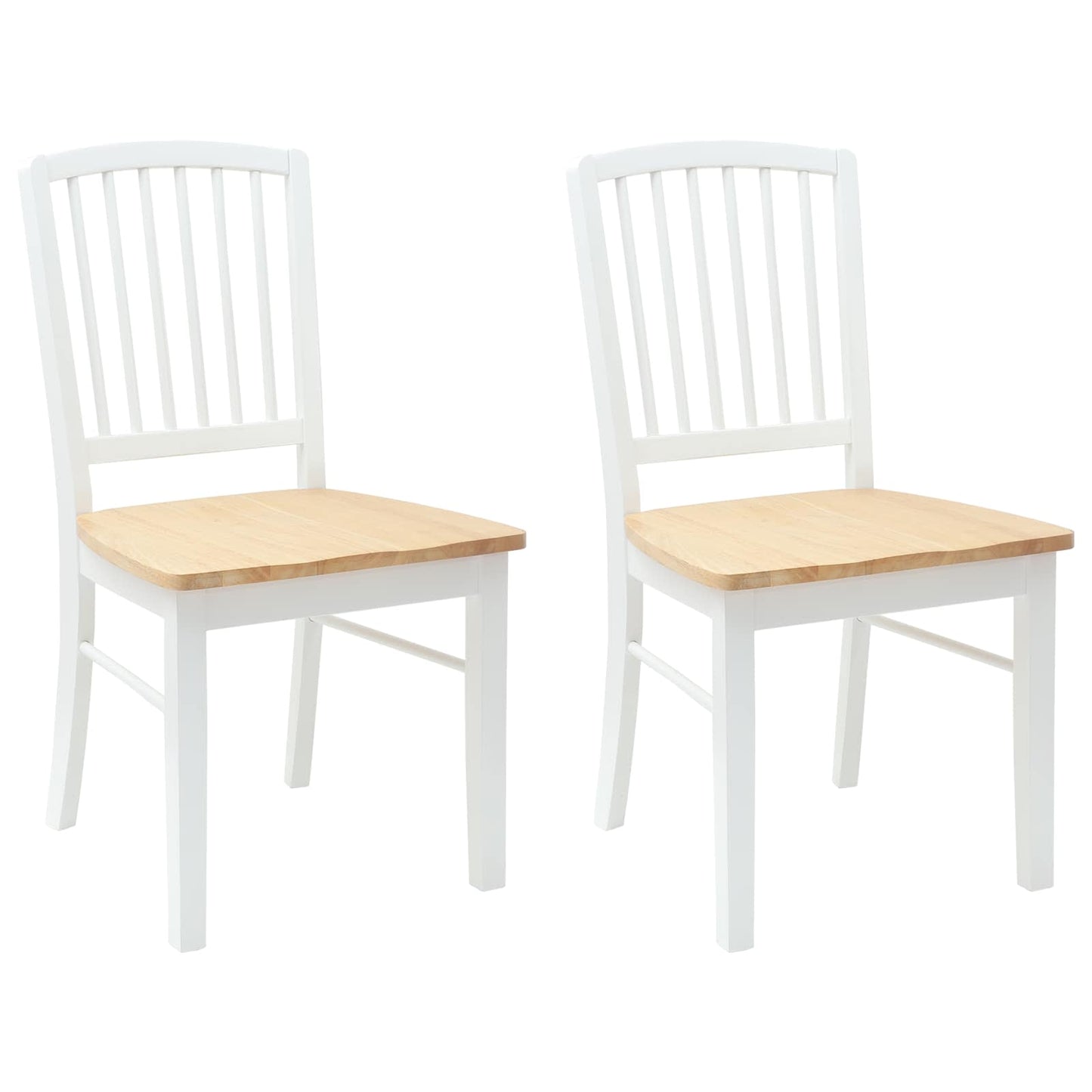 Eettafelstoelen 2 pcs Wit 50 x 52,5 x 91 cm Massief Rubberhout is nu te koop bij PeponiXL, paradijselijk wonen!
