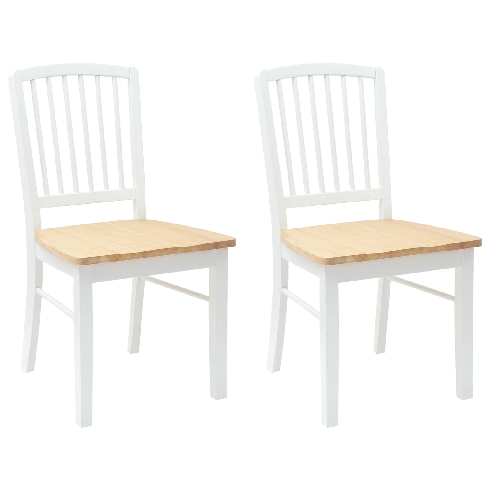 Eettafelstoelen 2 pcs Wit 50 x 52,5 x 91 cm Massief Rubberhout is nu te koop bij PeponiXL, paradijselijk wonen!