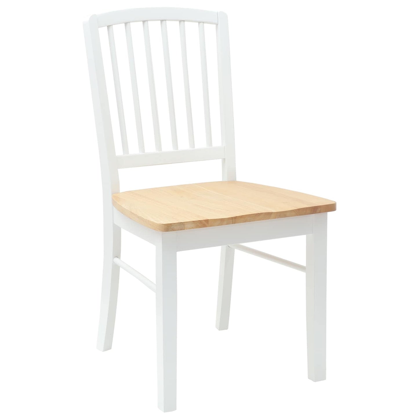 Eettafelstoelen 2 pcs Wit 50 x 52,5 x 91 cm Massief Rubberhout is nu te koop bij PeponiXL, paradijselijk wonen!