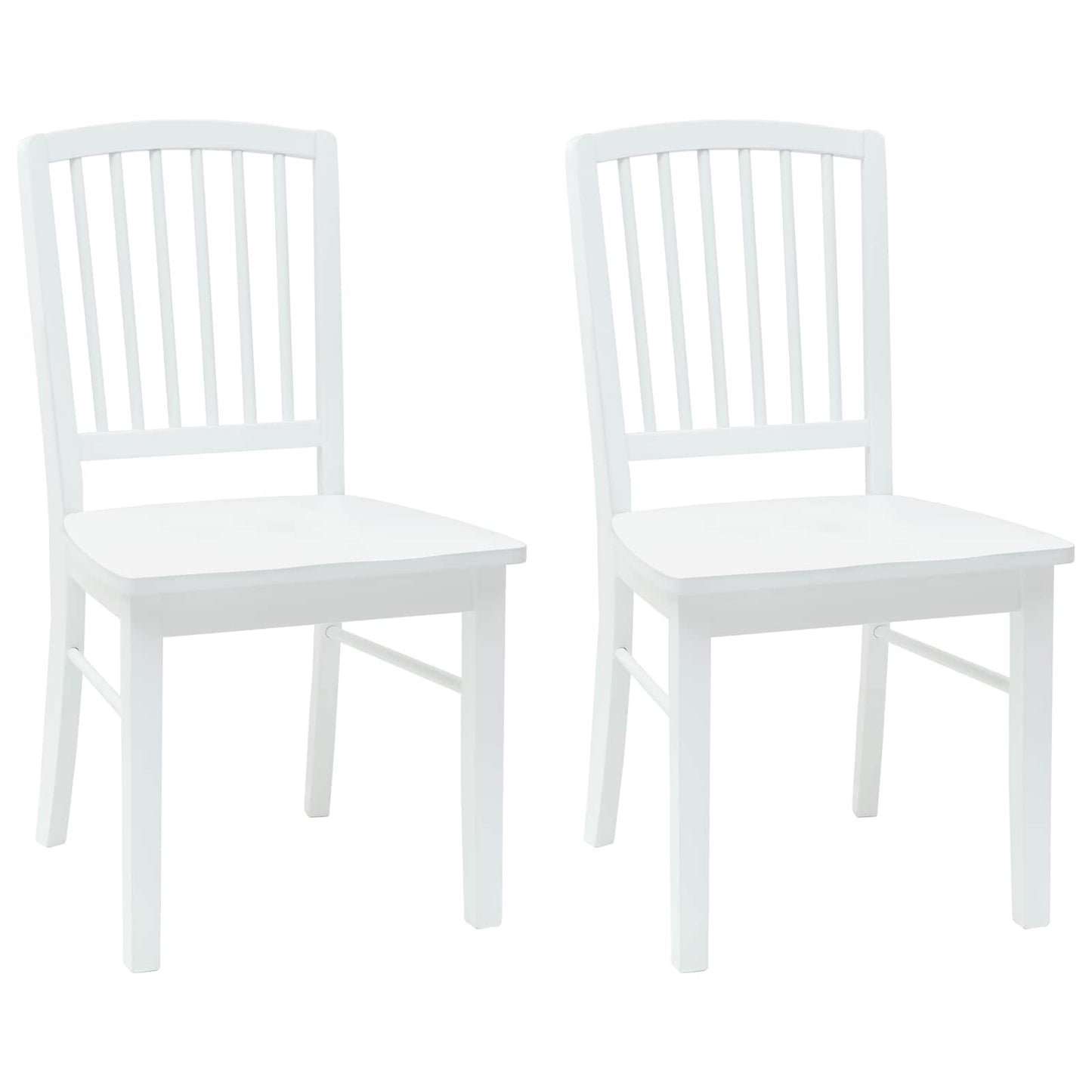 Eettafelstoelen 2 pcs Wit 50 x 52,5 x 91 cm Massief Rubberhout is nu te koop bij PeponiXL, paradijselijk wonen!