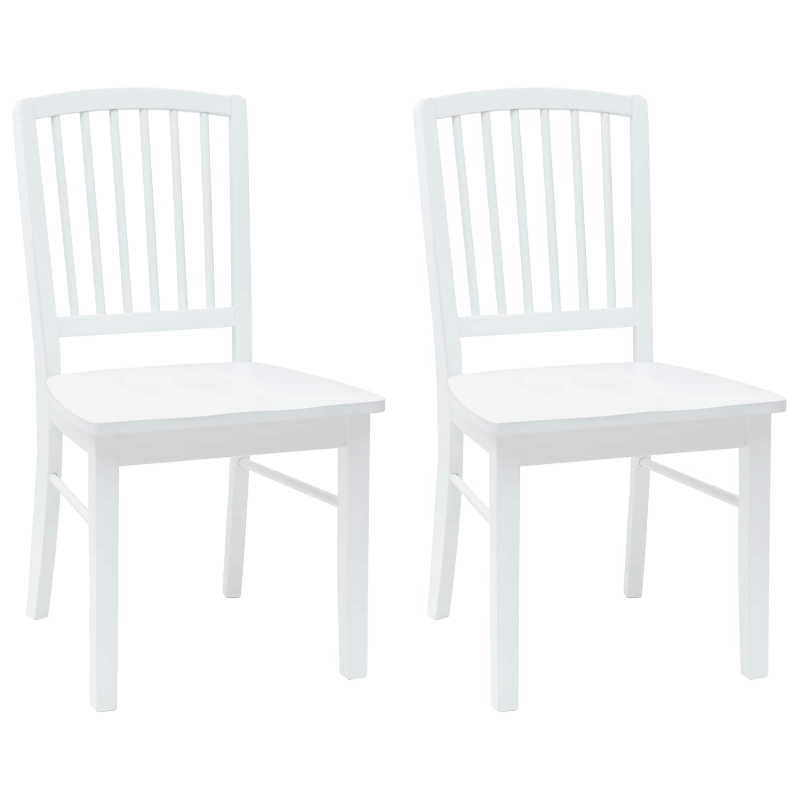 Eettafelstoelen 2 pcs Wit 50 x 52,5 x 91 cm Massief Rubberhout is nu te koop bij PeponiXL, paradijselijk wonen!